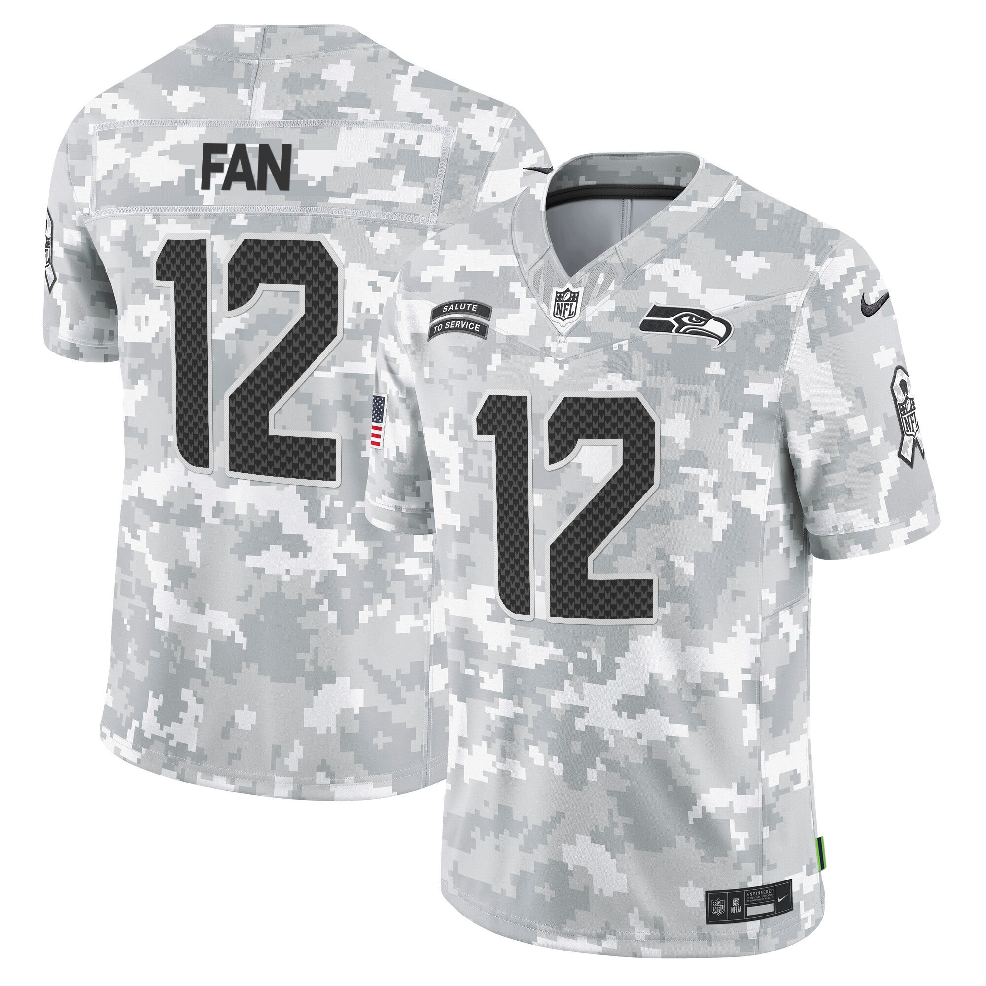Men's 12th Fan Seattle Seahawks 2024 Salute to Service Vapor Limited Jersey - Arctic Camo - All Stitched