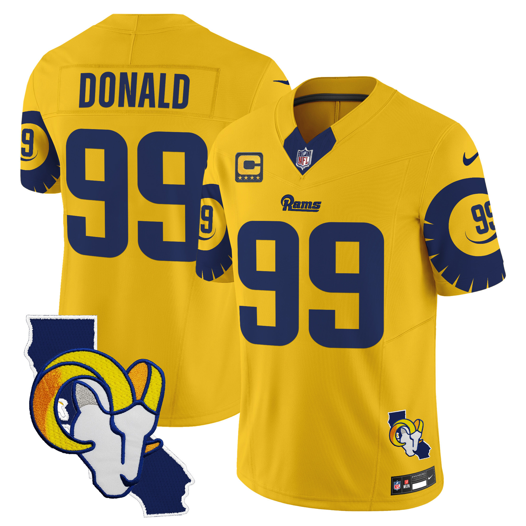 Men's Aaron Donald Los Angeles Rams Special Vapor Limited Gold Jersey V2 - All Stitched
