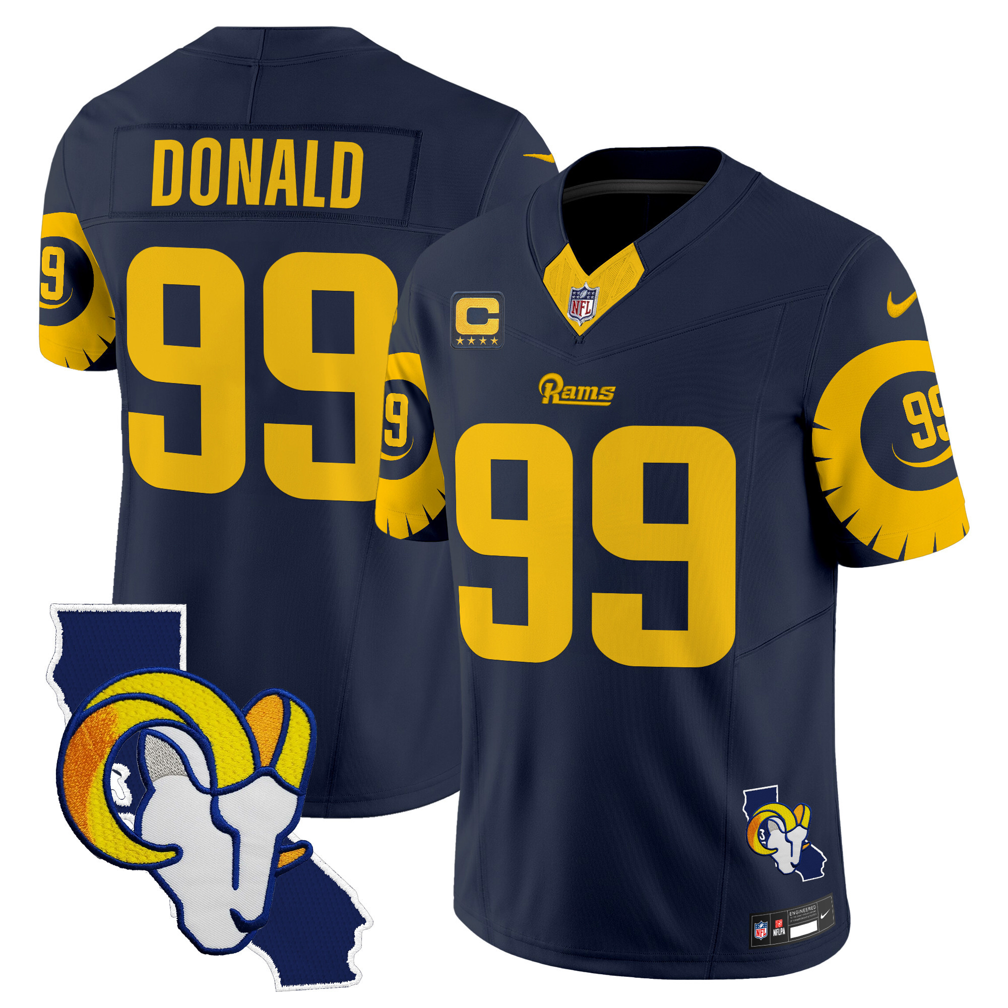 Men's Aaron Donald Los Angeles Rams Special Vapor Limited Navy Jersey V2 - All Stitched