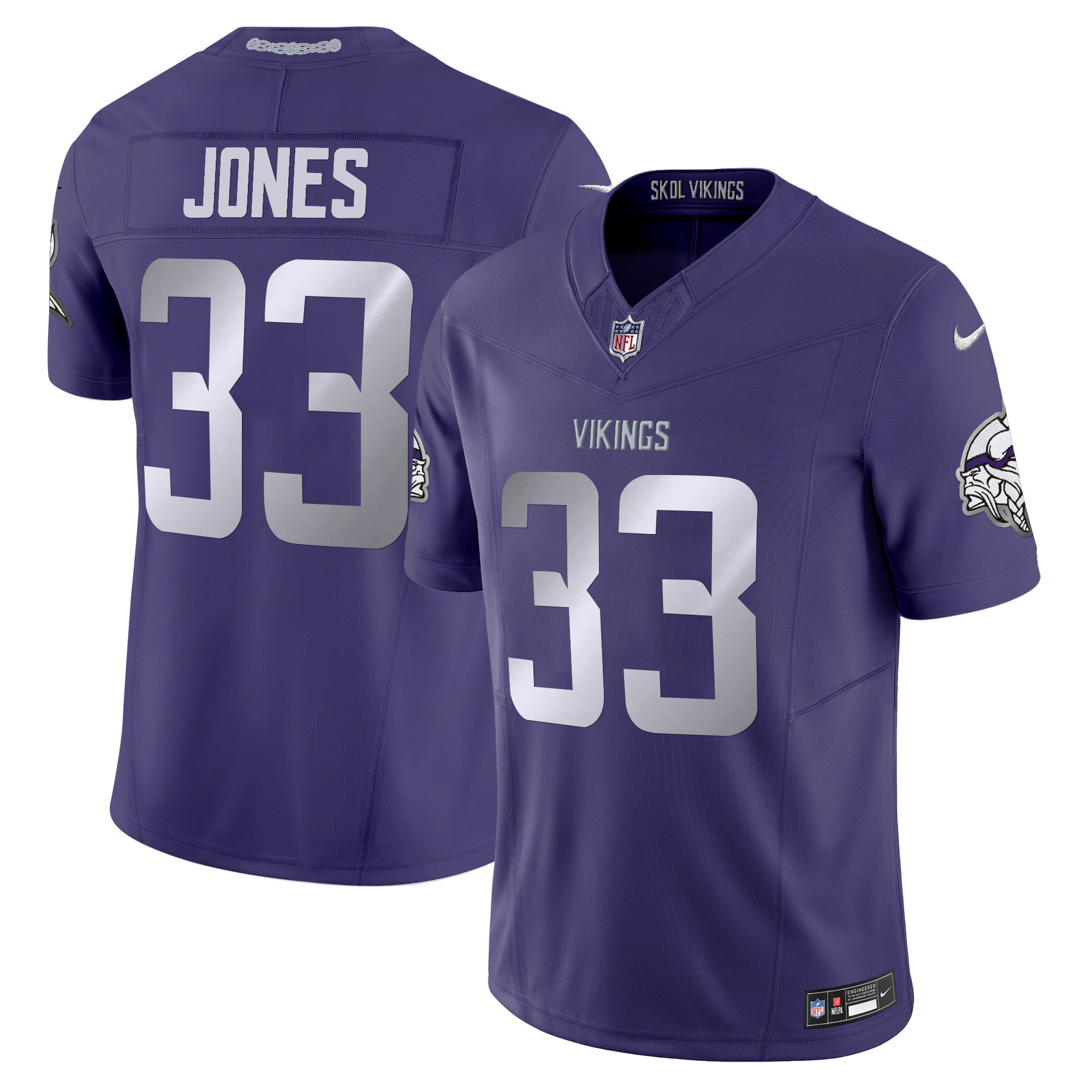Men's Aaron Jones 2024 Minnesota Vikings Winter Warrior Vapor Limited Purple Jersey - All Stitched