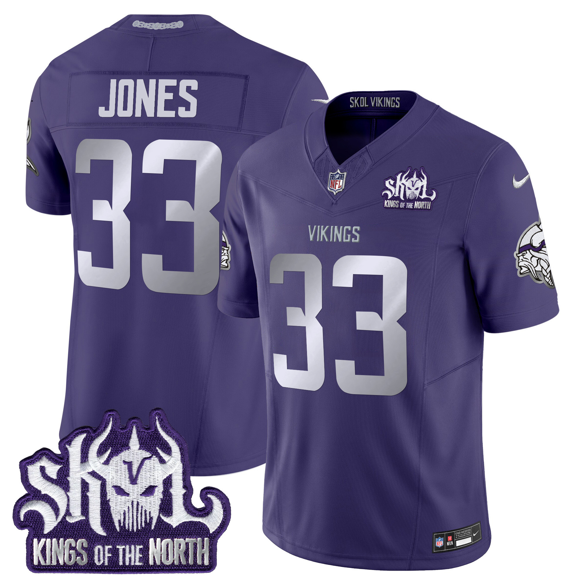 Men's Aaron Jones Minnesota Vikings 2024 Winter Warrior Skol Patch Vapor Limited Purple Jersey - All Stitched