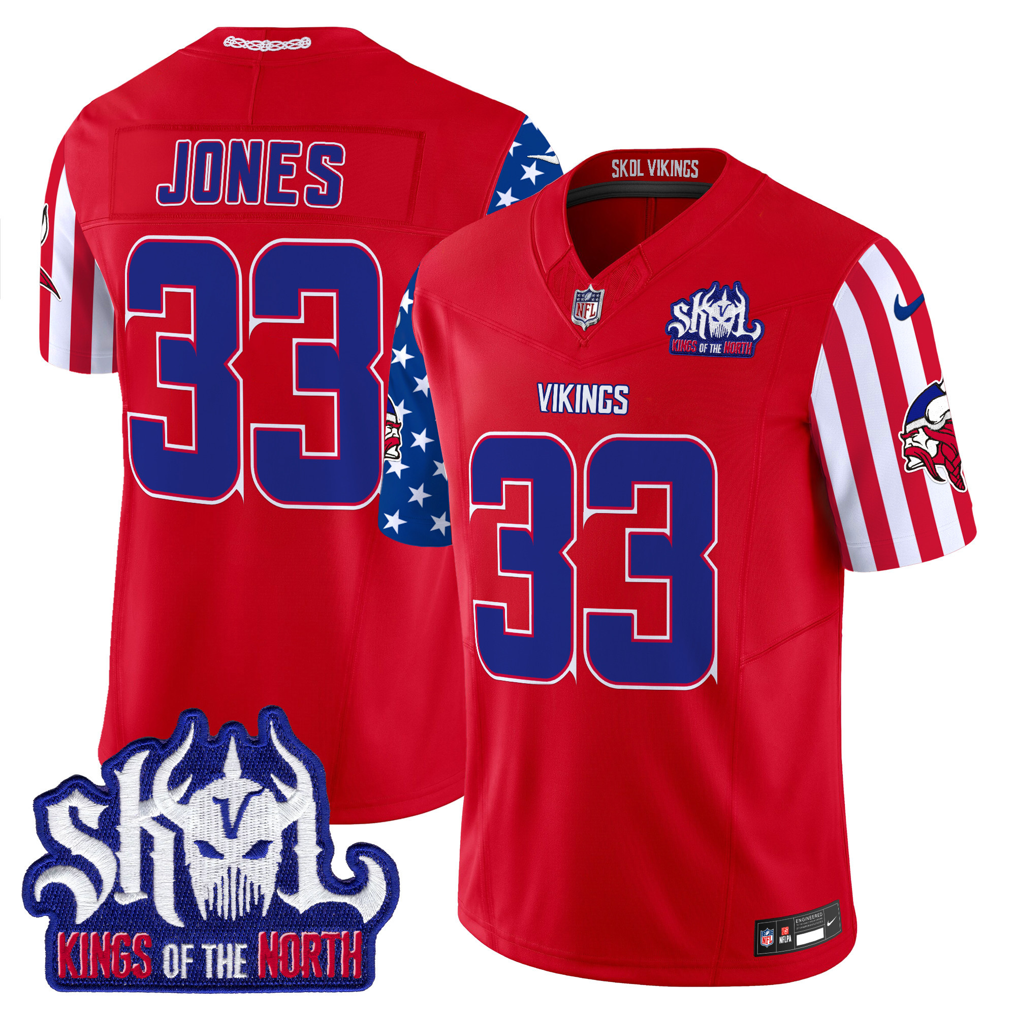 Men's Aaron Jones Minnesota Vikings American Style Vapor Limited Red Jersey - All Stitched