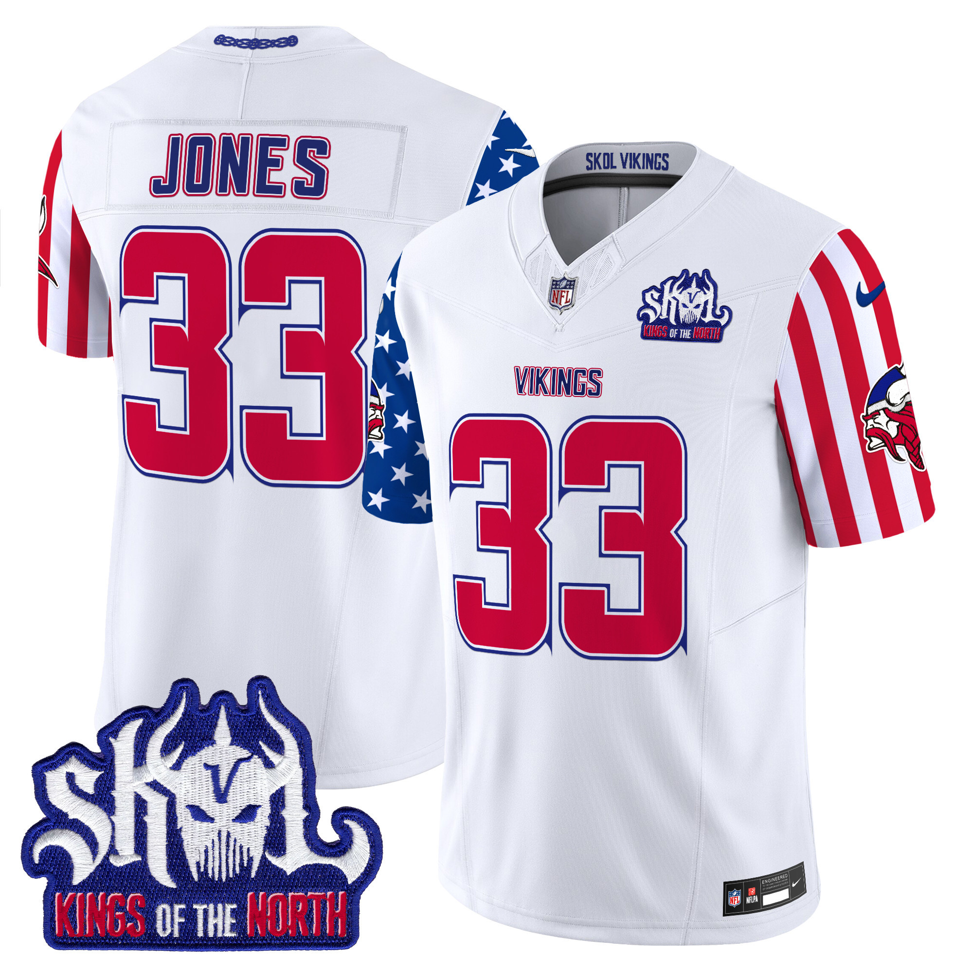 Men's Aaron Jones Minnesota Vikings American Style Vapor Limited White Jersey - All Stitched