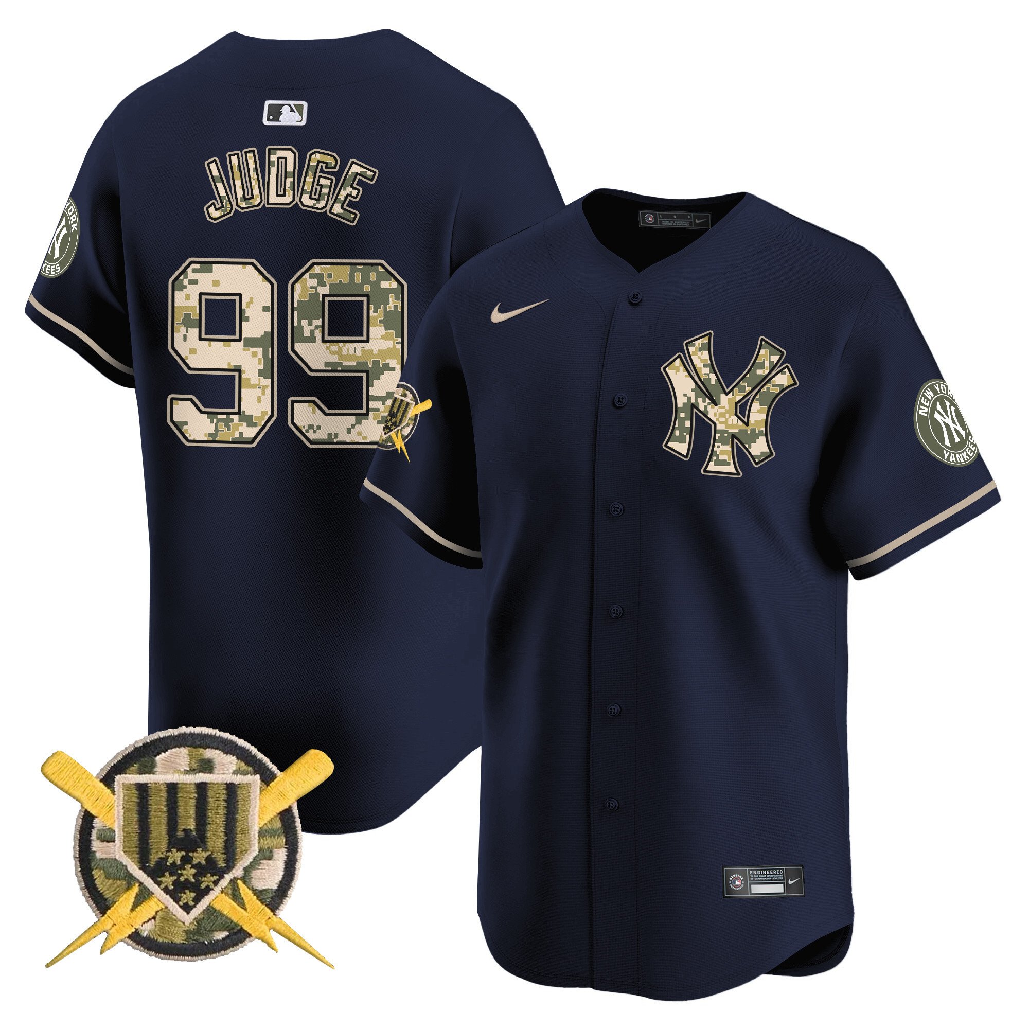 Men's Aaron Judge New York Yankees Armed Forces Day Vapor Premier Limited Navy Jersey - All Stitched