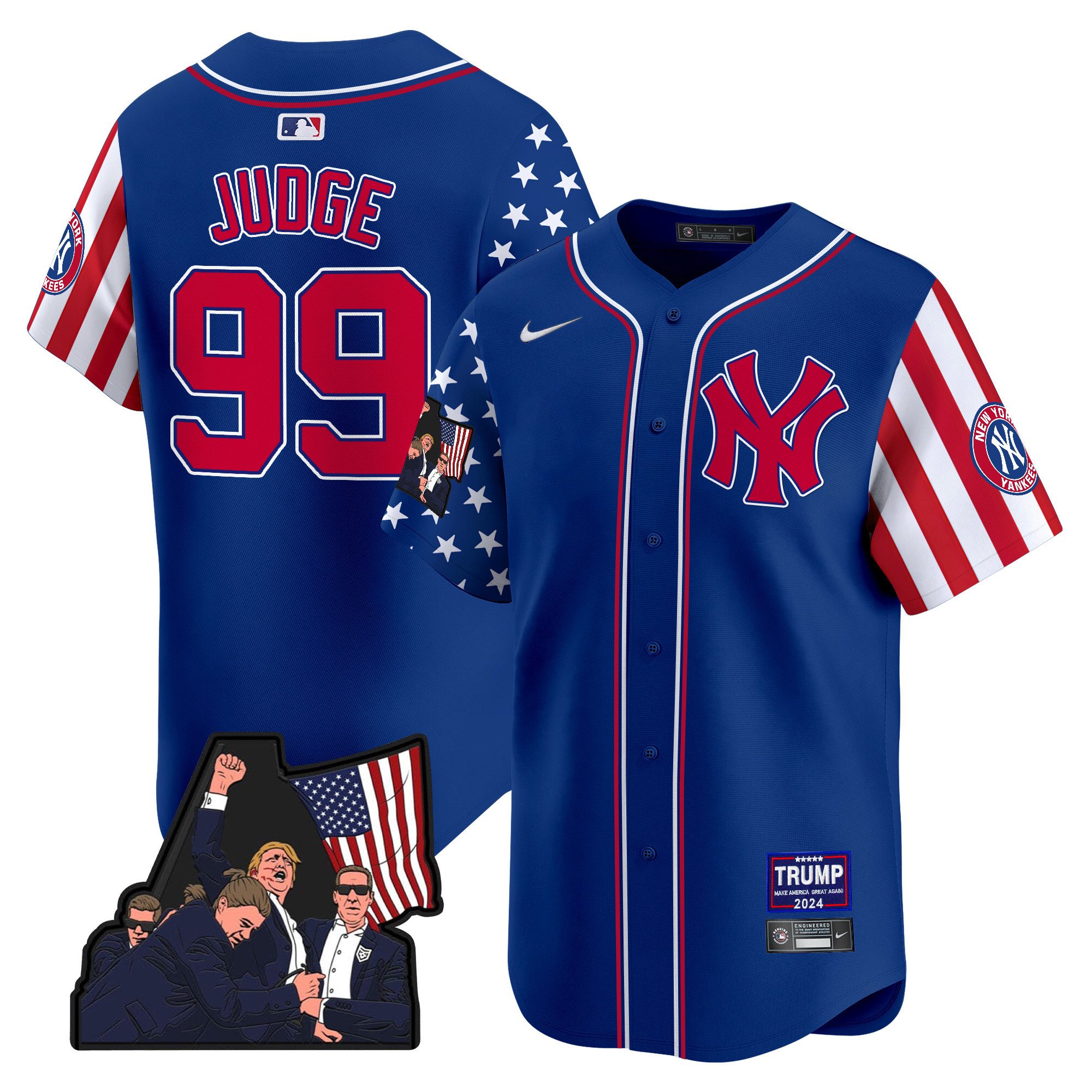 Men's Aaron Judge New York Yankees Make American Great Again Vapor Premier Limited Royal Jersey - All Stitched