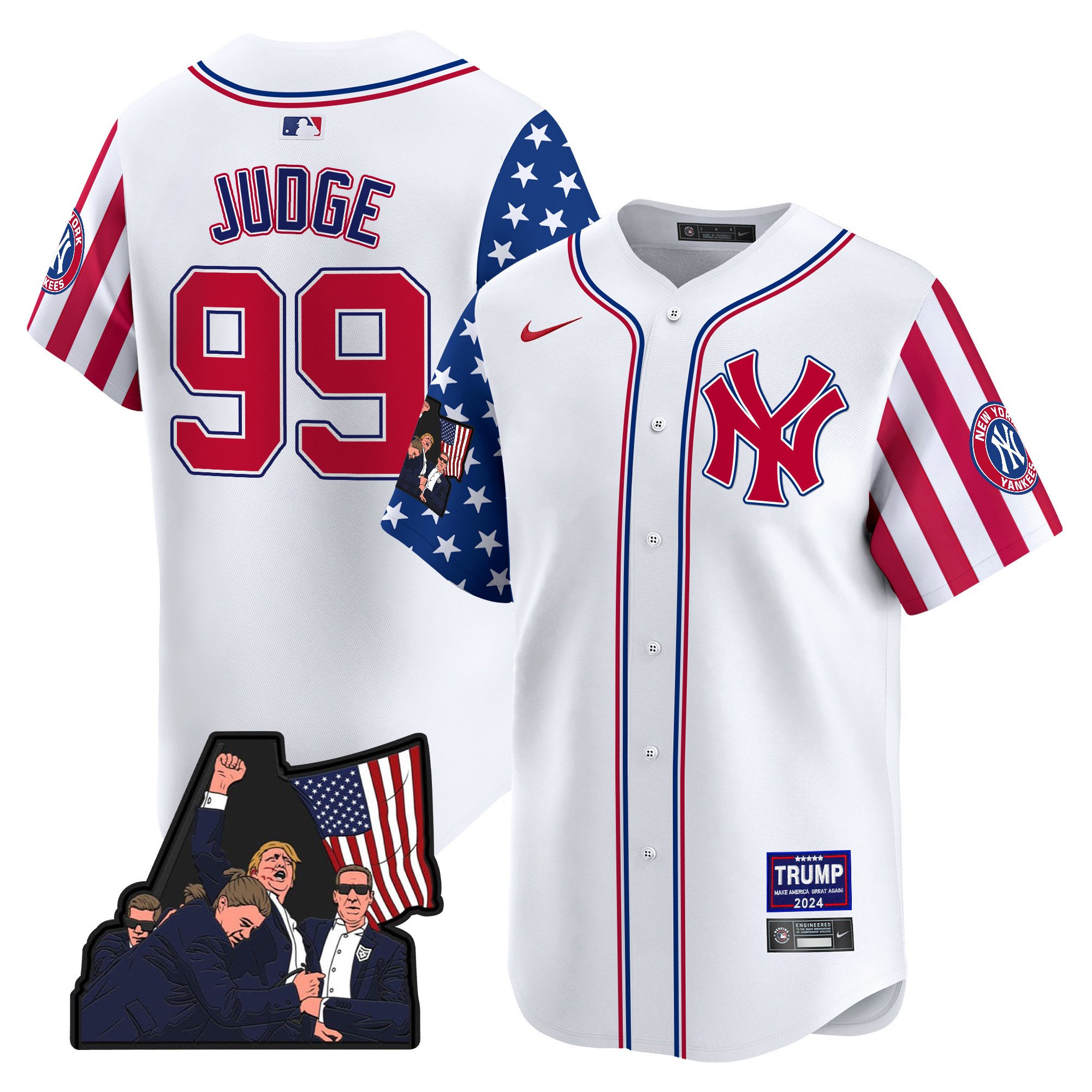 Men's Aaron Judge New York Yankees Make American Great Again Vapor Premier Limited White Jersey - All Stitched