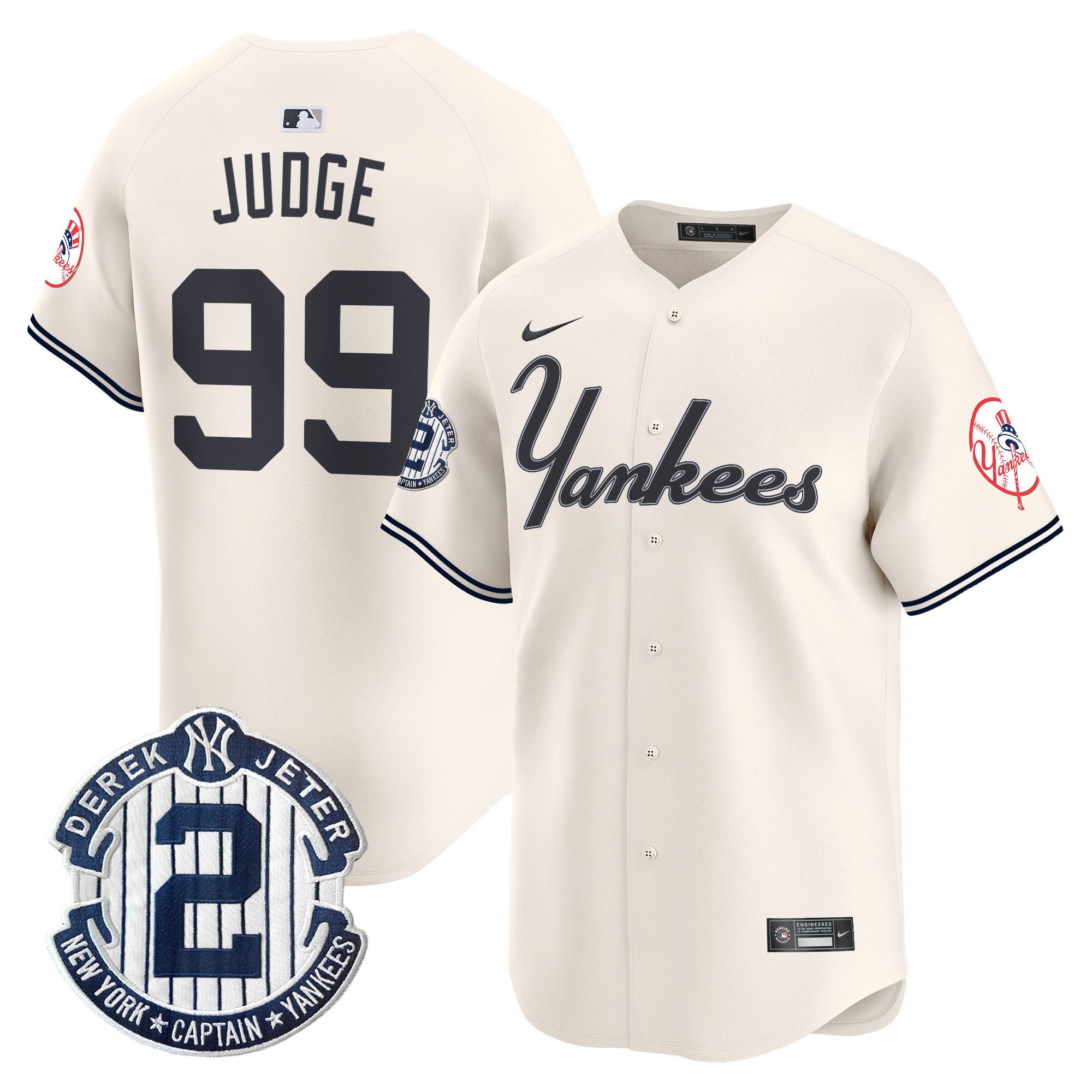 Men's Aaron Judge New York Yankees Throwback Vapor Premier Limited Cream Jersey - All Stitched