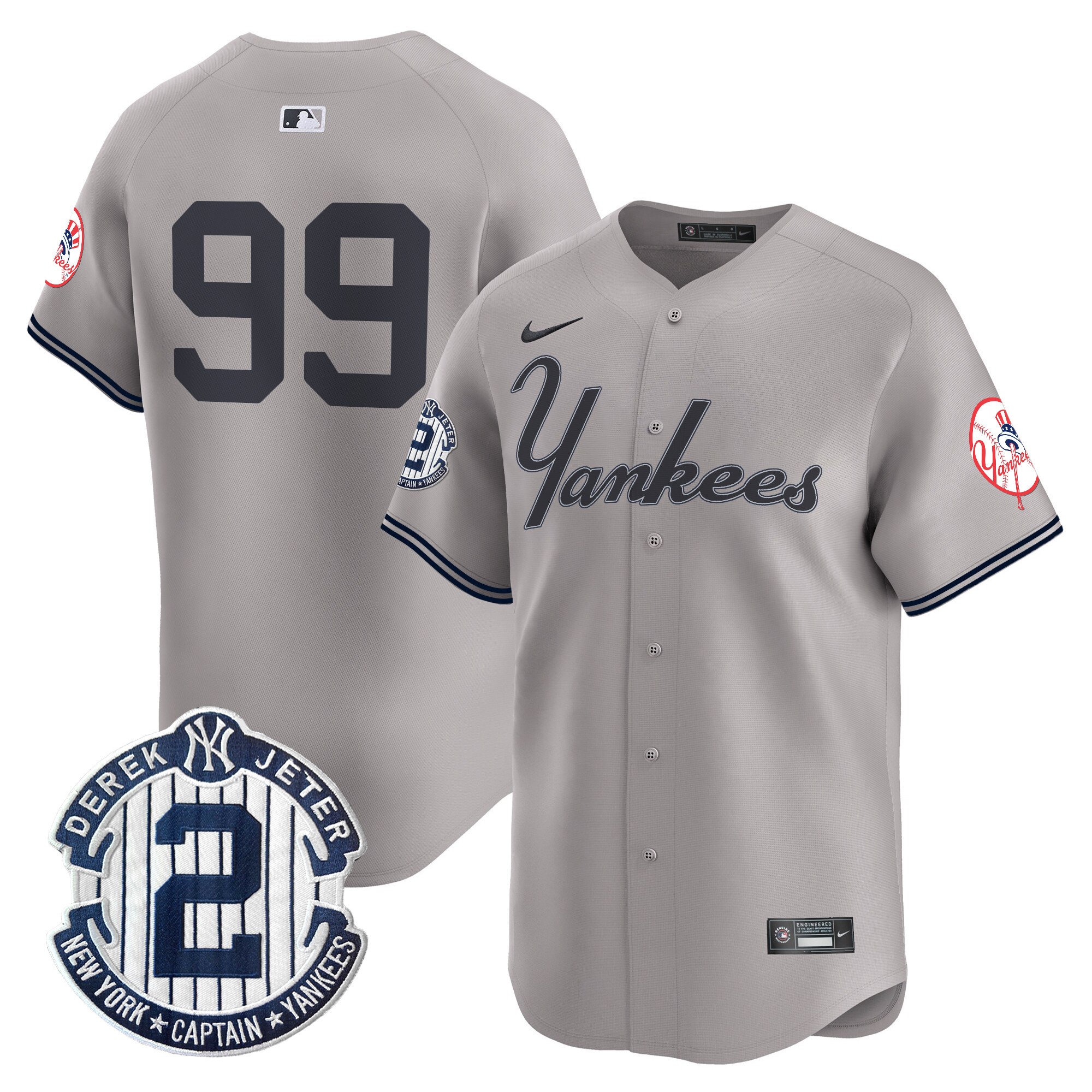 Men's Aaron Judge New York Yankees Throwback Vapor Premier Limited Gray Jersey V2 - All Stitched