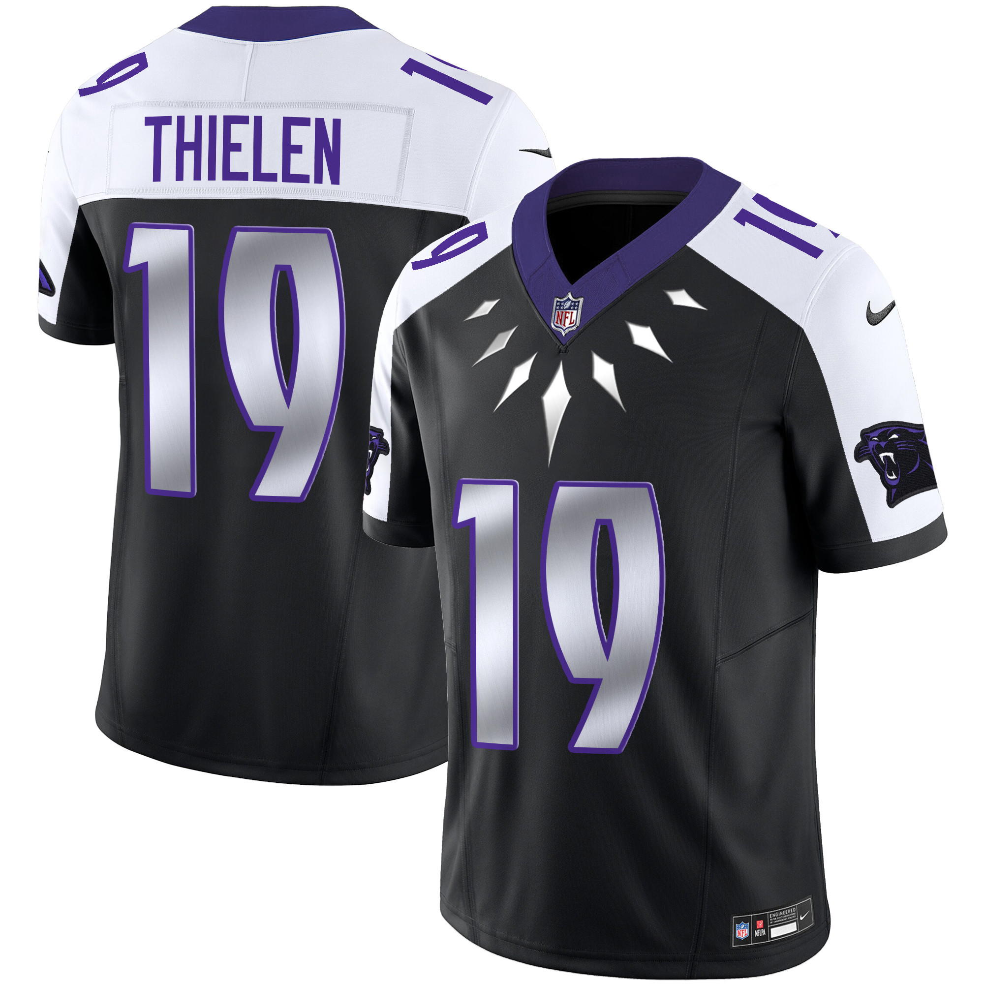 Men's Adam Thielen Carolina Panthers Wakanda Vapor Limited Black Alternate Jersey - All Stitched
