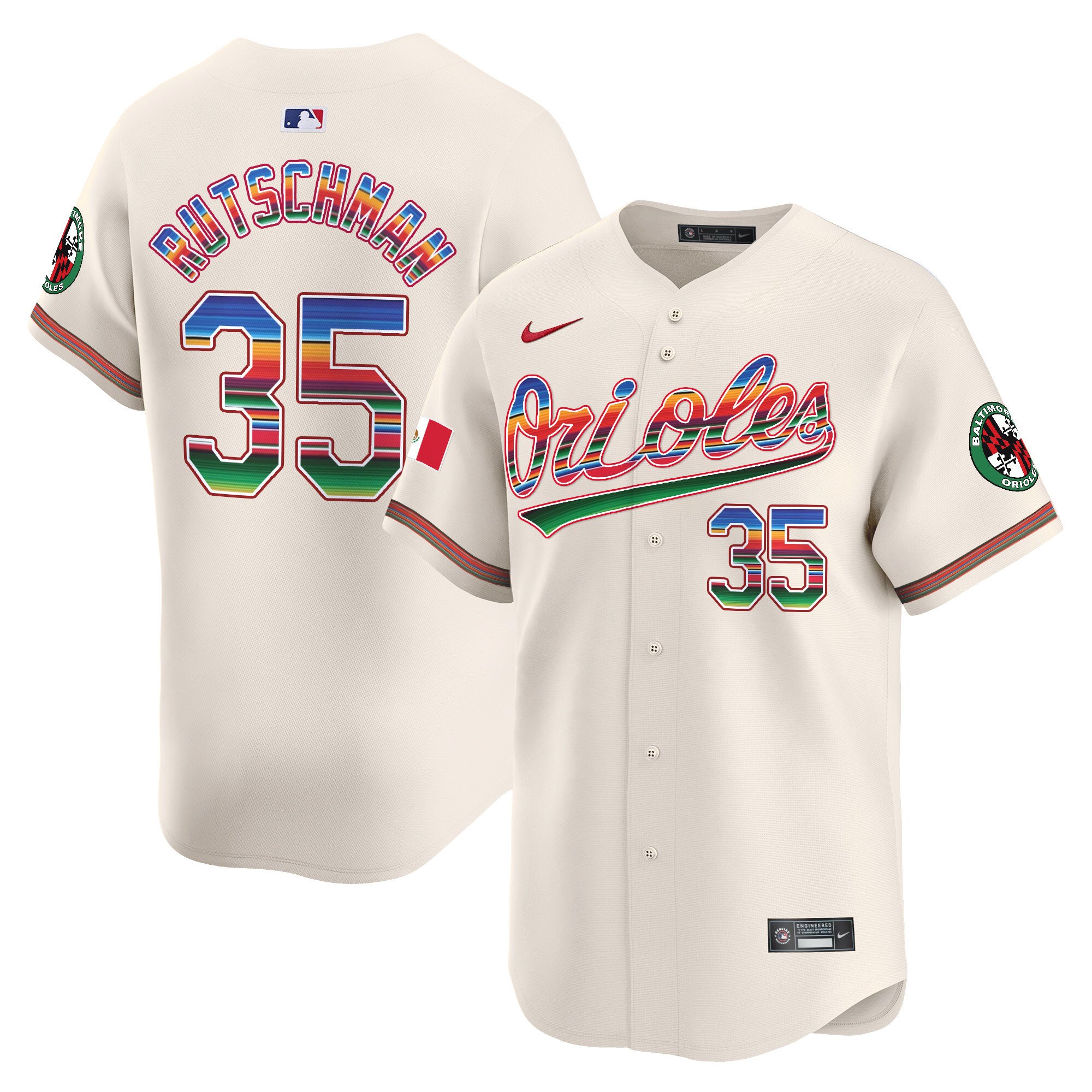 Men's Adley Rutschman Baltimore Orioles Mexico Vapor Premier Limited Cream Jersey - All Stitched