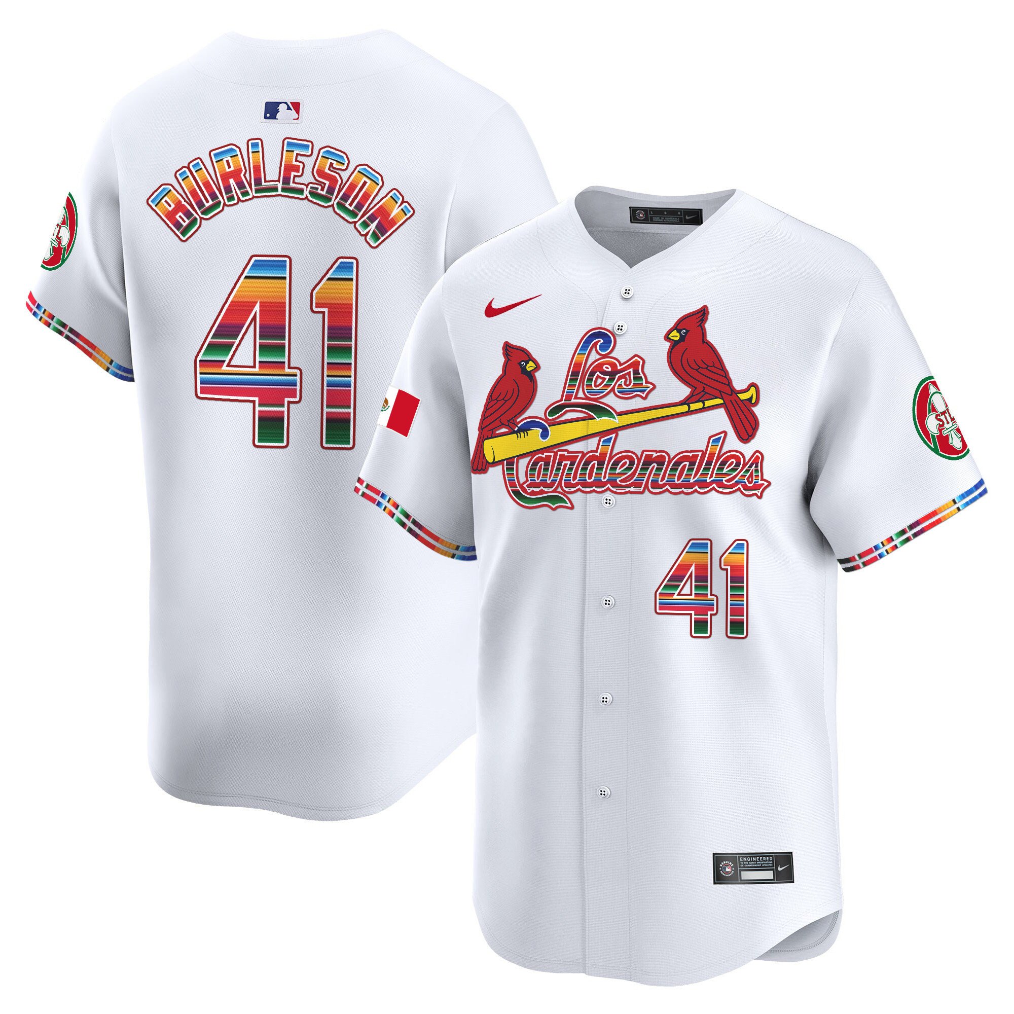Men's Alec Burleson St. Louis Cardinals Fiesta Cardenales Vapor Premier Limited White Jersey - All Stitched