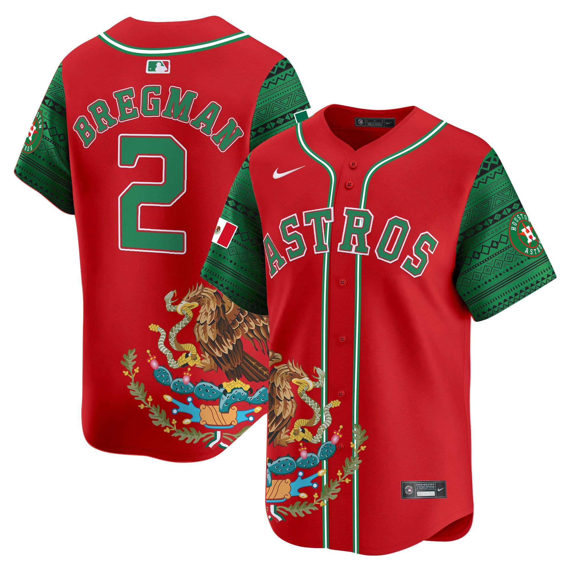 Men's Alex Bregman Houston Astros Aztec Mexico Vapor Premier Limited Red Jersey - Printed