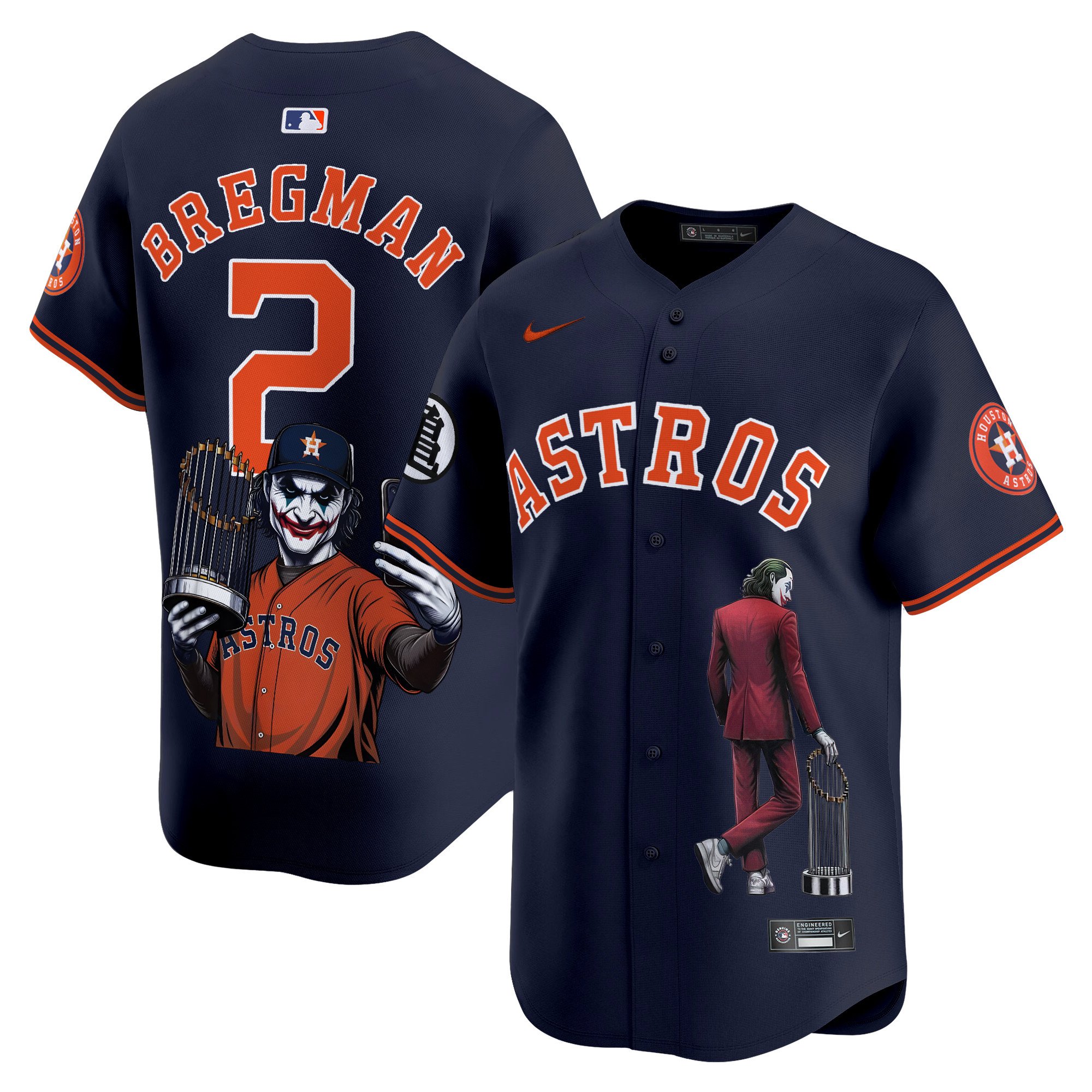 Men's Alex Bregman Houston Astros Joker Vapor Premier Limited Navy Jersey - Printed