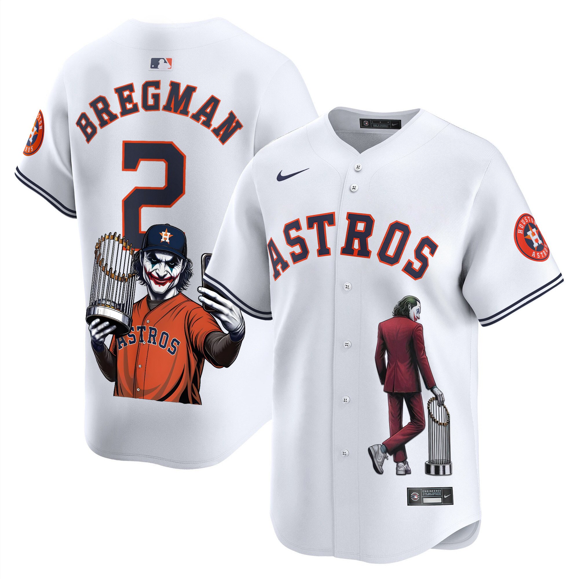 Men's Alex Bregman Houston Astros Joker Vapor Premier Limited White Jersey - Printed