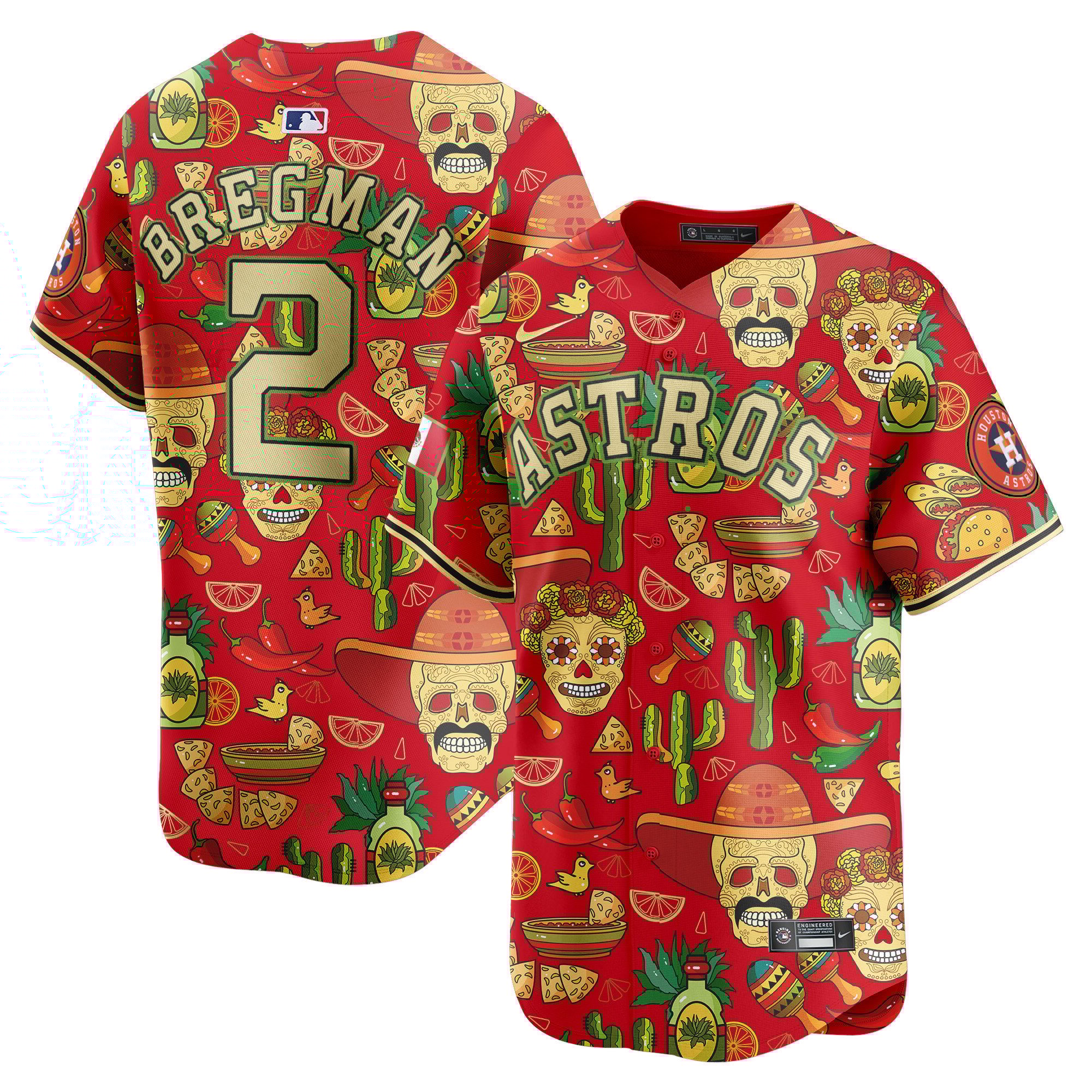 Men's Alex Bregman Houston Astros Mexico Cinco De Mayo Vapor Premier Limited Red Jersey - Printed
