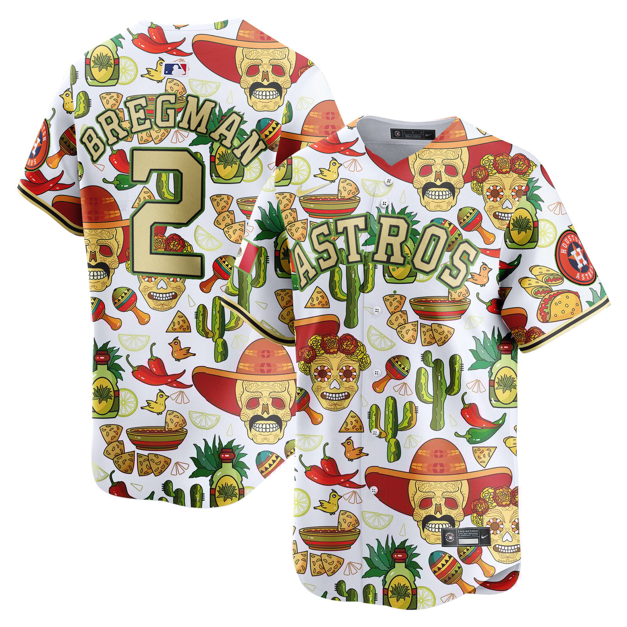 Men's Alex Bregman Houston Astros Mexico Cinco De Mayo Vapor Premier Limited White Jersey - Printed