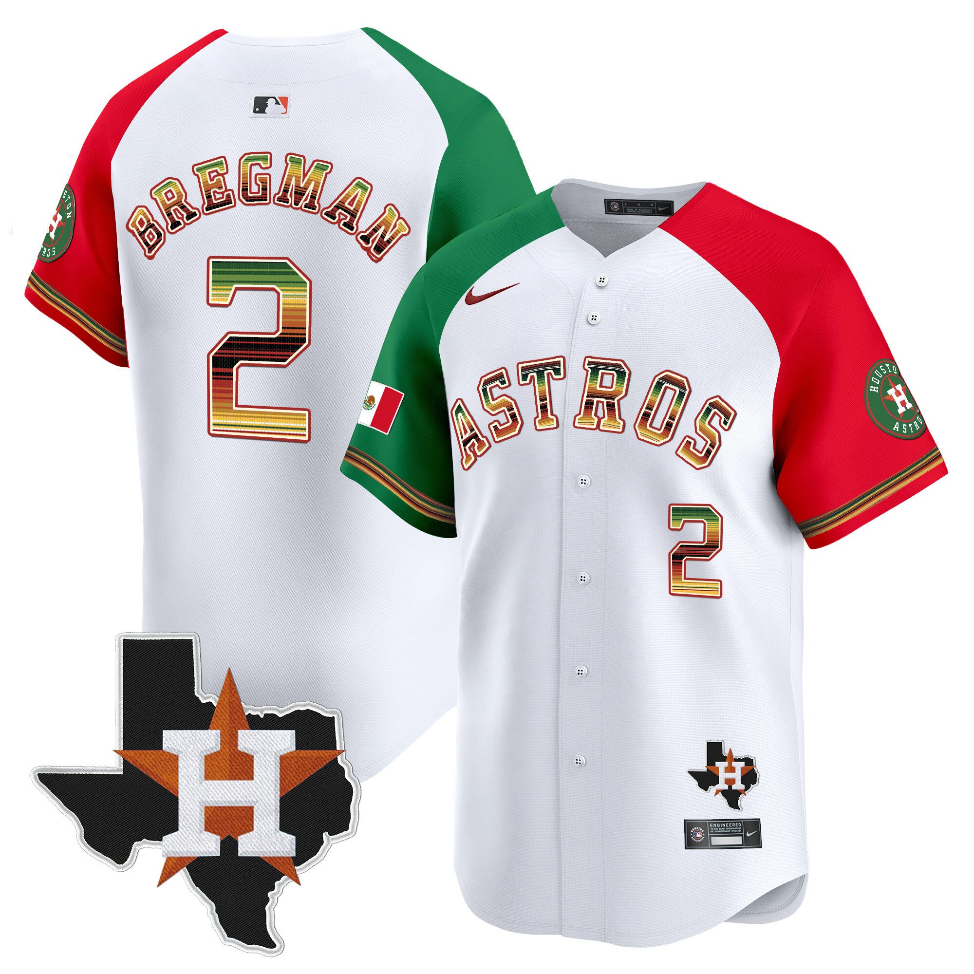Men's Alex Bregman Houston Astros Mexico Traditional Style Vapor Premier Limited Alternate Jersey - All Stitched