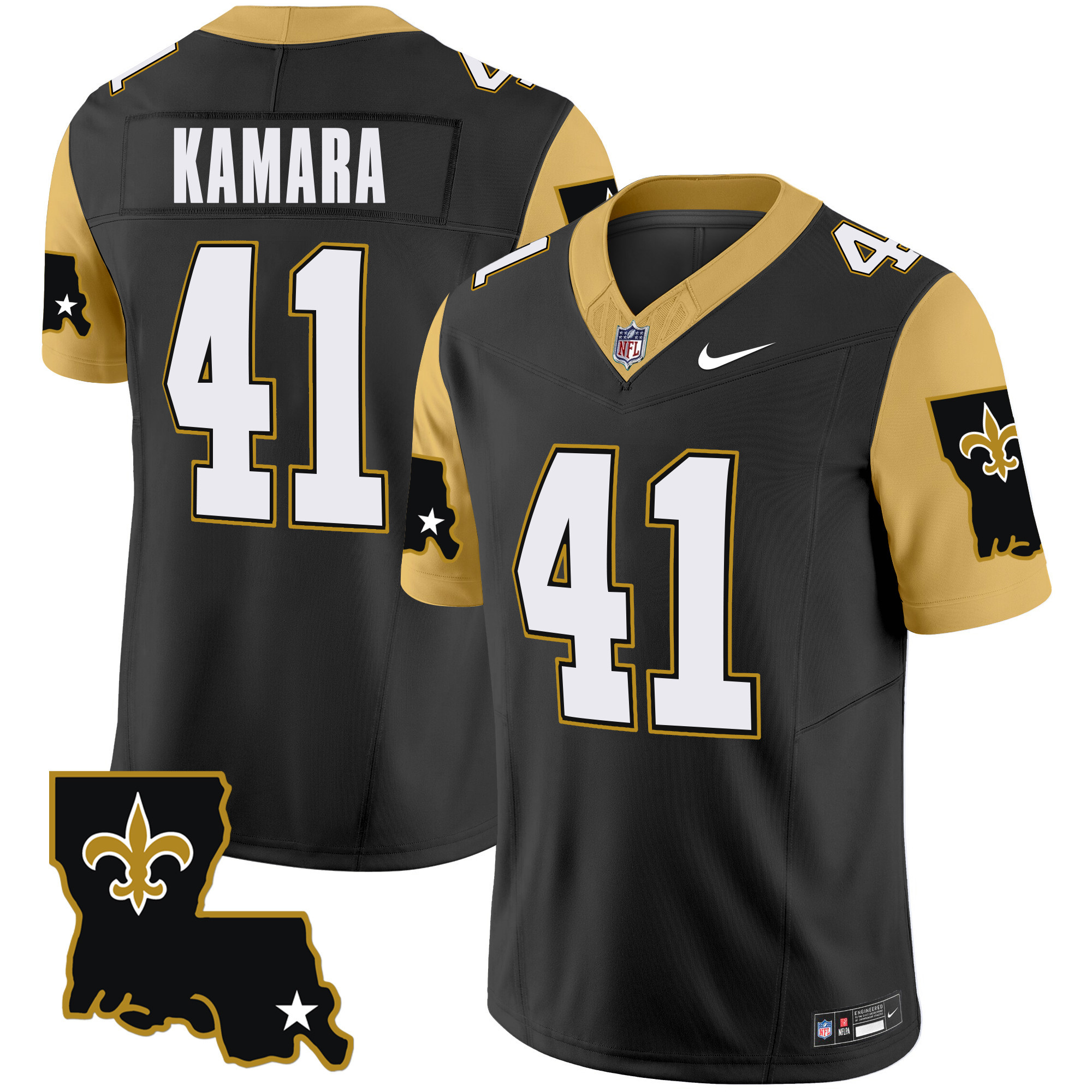 Men's Alvin Kamara New Orleans Saints 1987 Legacy Vapor Limited Black Jersey V2 - All Stitched
