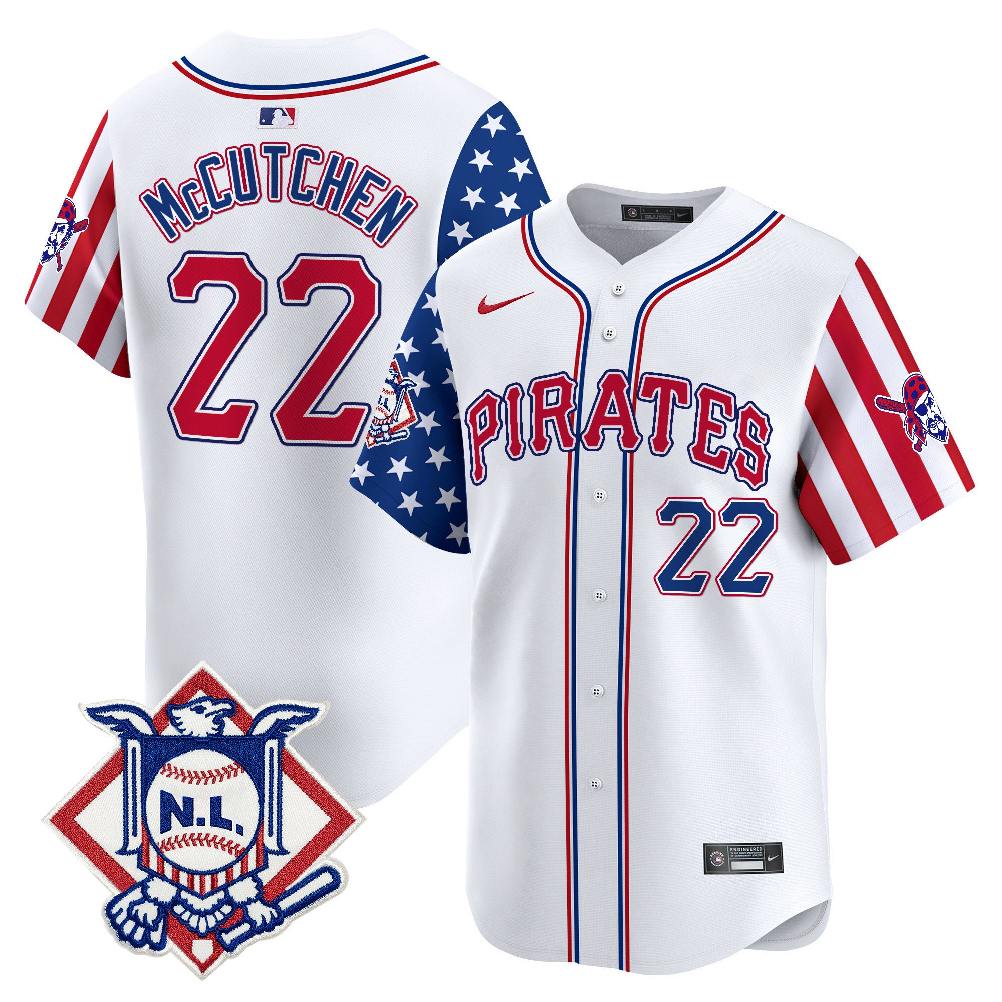Men's Andrew McCutchen Pittsburgh Pirates 2024 Fourth of July Vapor Premier Limited White Jersey - All Stitched