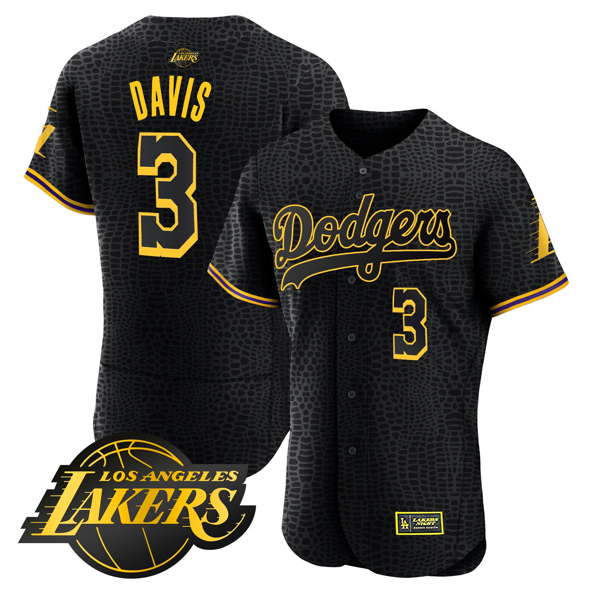 Men's Anthony Davis Los Angeles Dodgers Flex Base Mamba Mamba Jersey - All Stitched