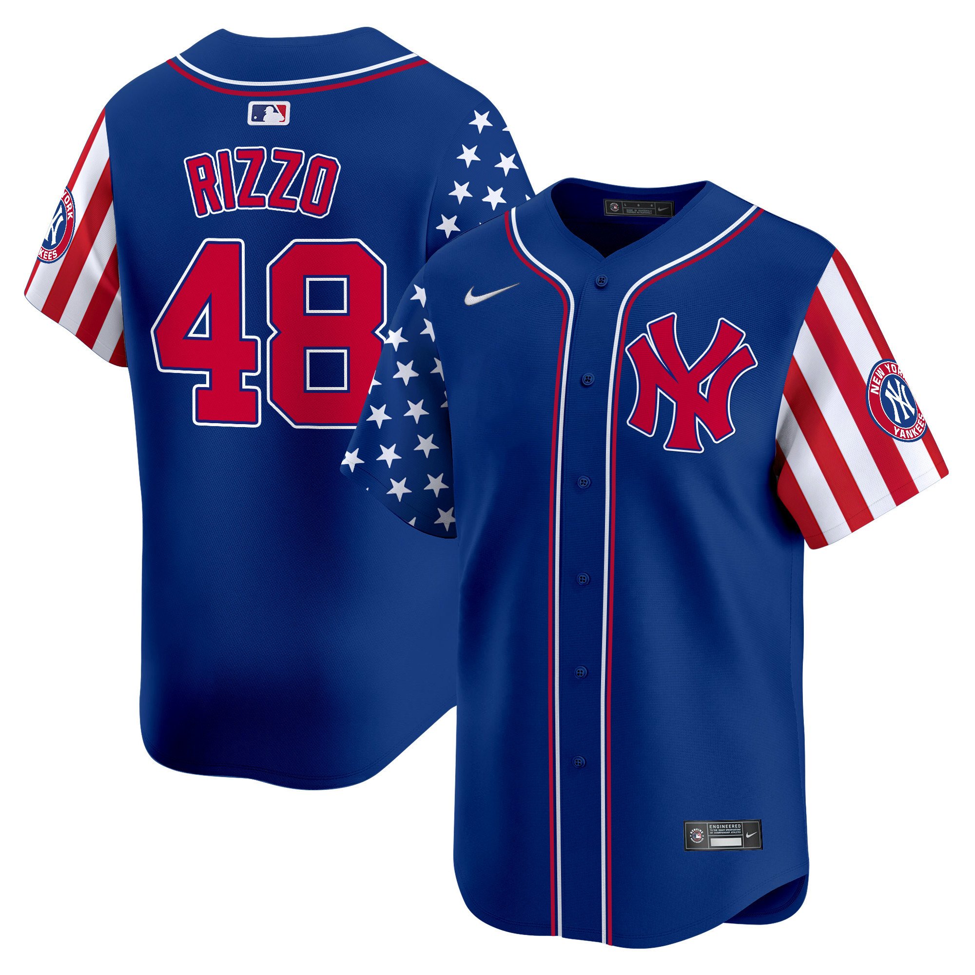 Men's Anthony Rizzo New York Yankees 2024 Independence Day Vapor Premier Limited Royal Jersey - All Stitched