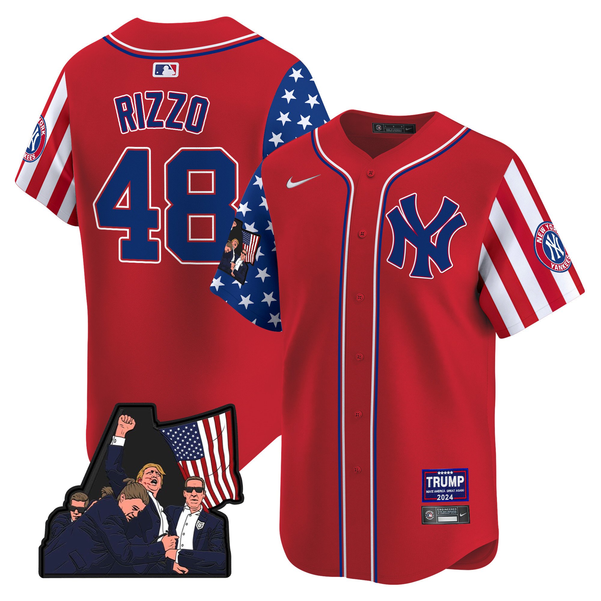 Men's Anthony Rizzo New York Yankees Make American Great Again Vapor Premier Limited Red Jersey - All Stitched
