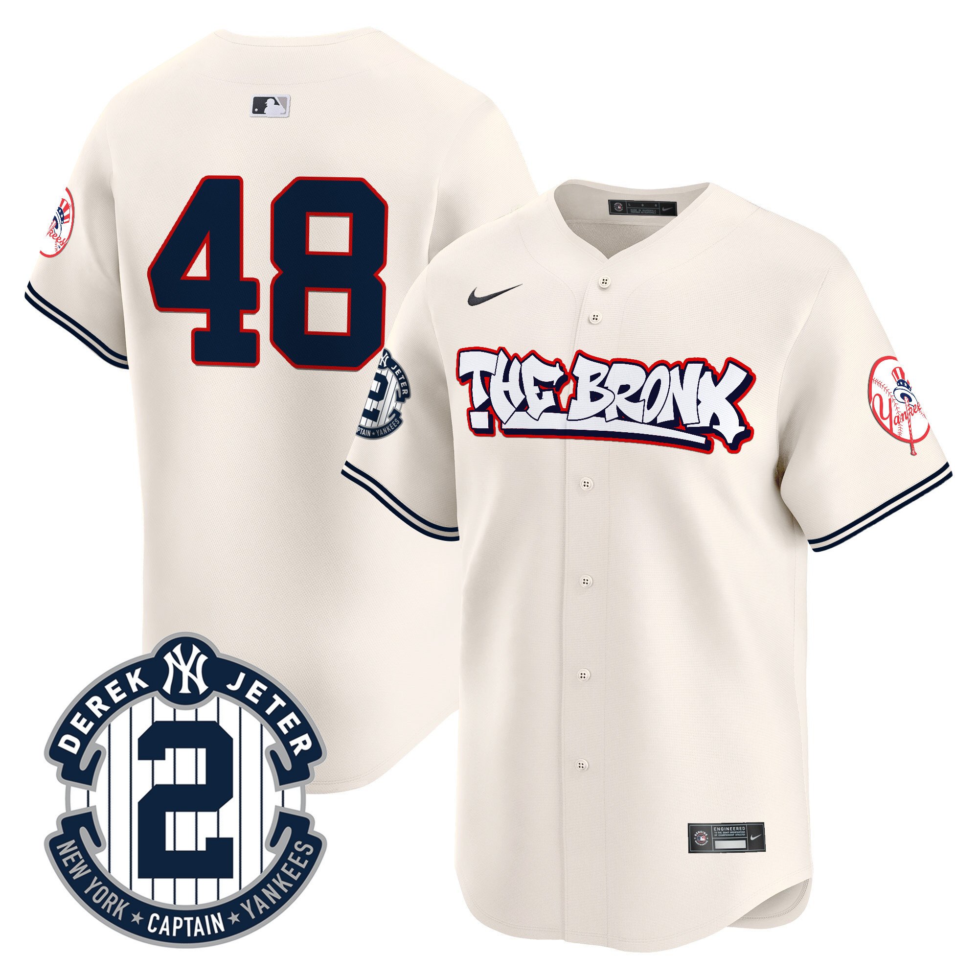 Men's Anthony Rizzo New York Yankees The Bronx Graffiti Vapor Premier Limited Cream Jersey V8 - All Stitched