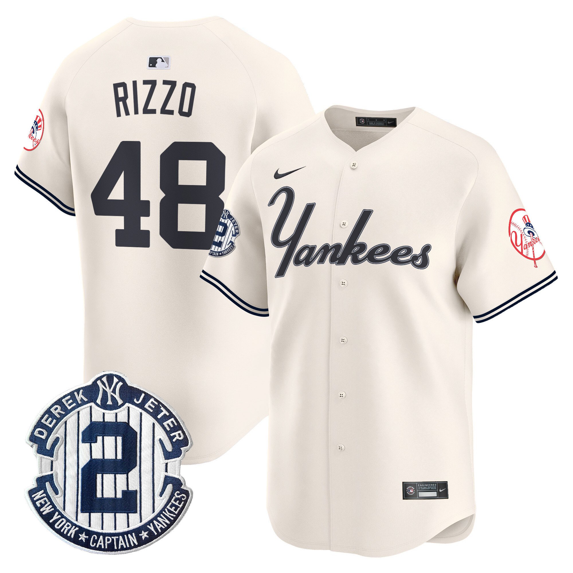 Men's Anthony Rizzo New York Yankees Throwback Vapor Premier Limited Cream Jersey - All Stitched