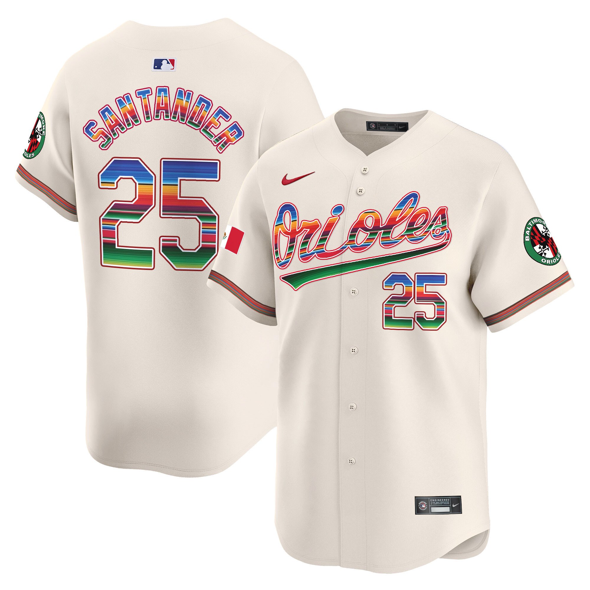 Men's Anthony Santander Baltimore Orioles Mexico Vapor Premier Limited Cream Jersey - All Stitched