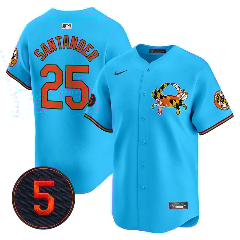 Men's Anthony Santander Baltimore Orioles Robinson Patch Vapor Premier Limited Light Blue Jersey V3 - All Stitched