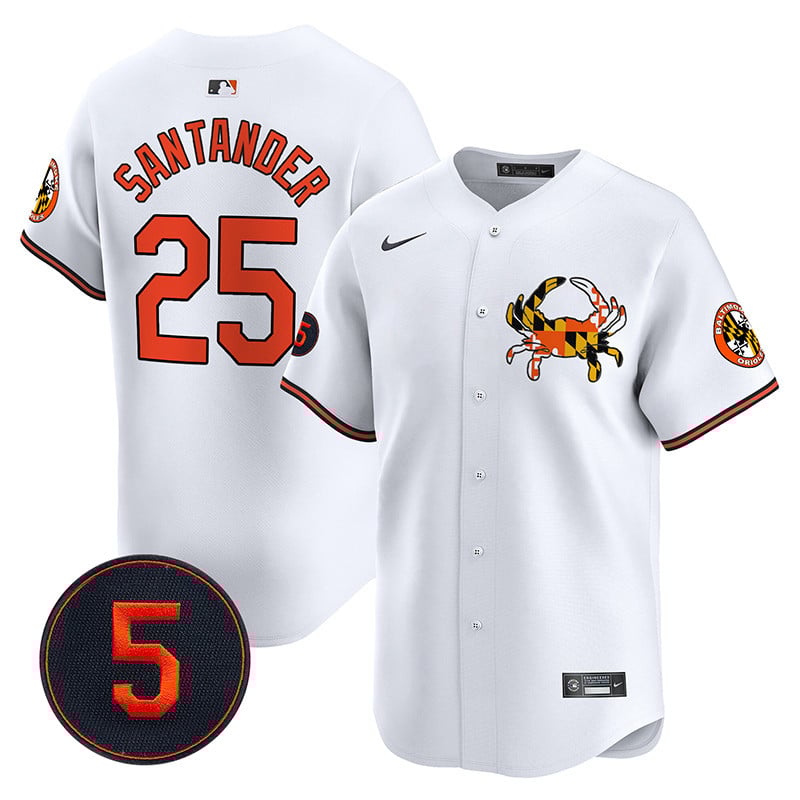 Men's Anthony Santander Baltimore Orioles Robinson Patch Vapor Premier Limited White Jersey V3 - All Stitched