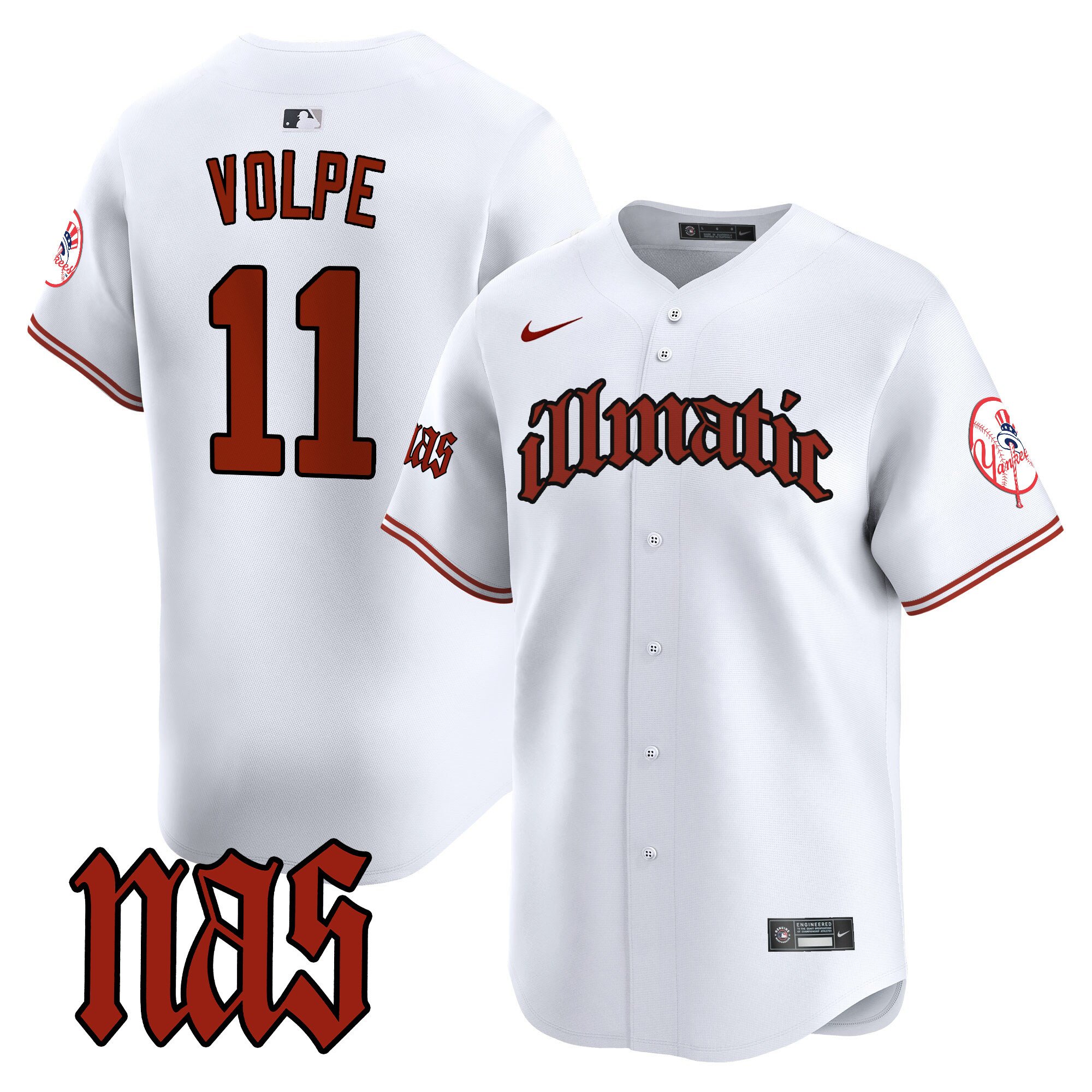 Men's Anthony Volpe New York Yankees Nas Illmatic Vapor Premier Limited White Jersey - All Stitched
