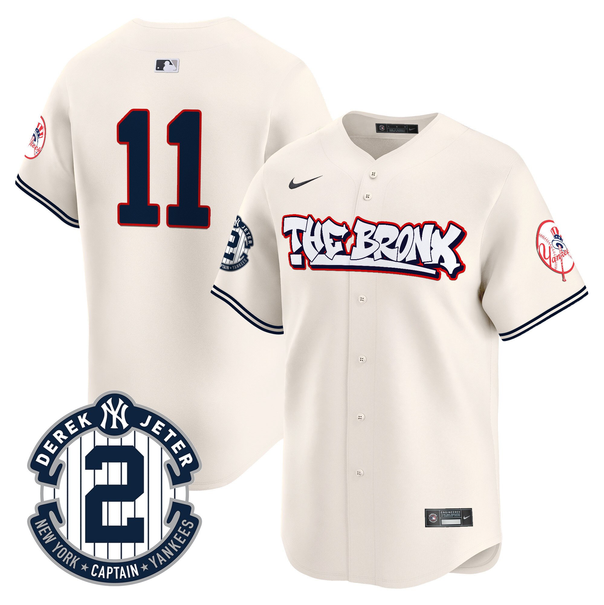 Men's Anthony Volpe New York Yankees The Bronx Graffiti Vapor Premier Limited Cream Jersey V8 - All Stitched