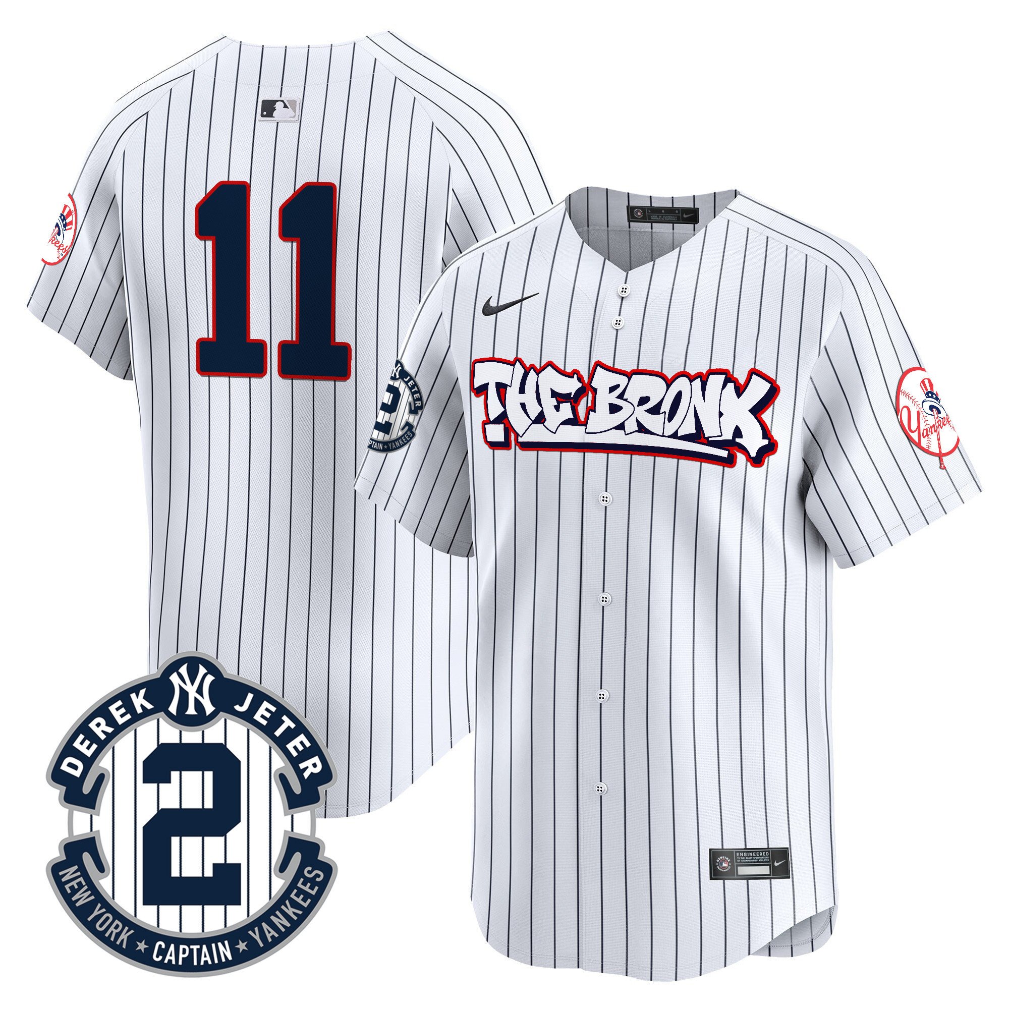 Men's Anthony Volpe New York Yankees The Bronx Graffiti Vapor Premier Limited Pinstripe Jersey V8 - All Stitched