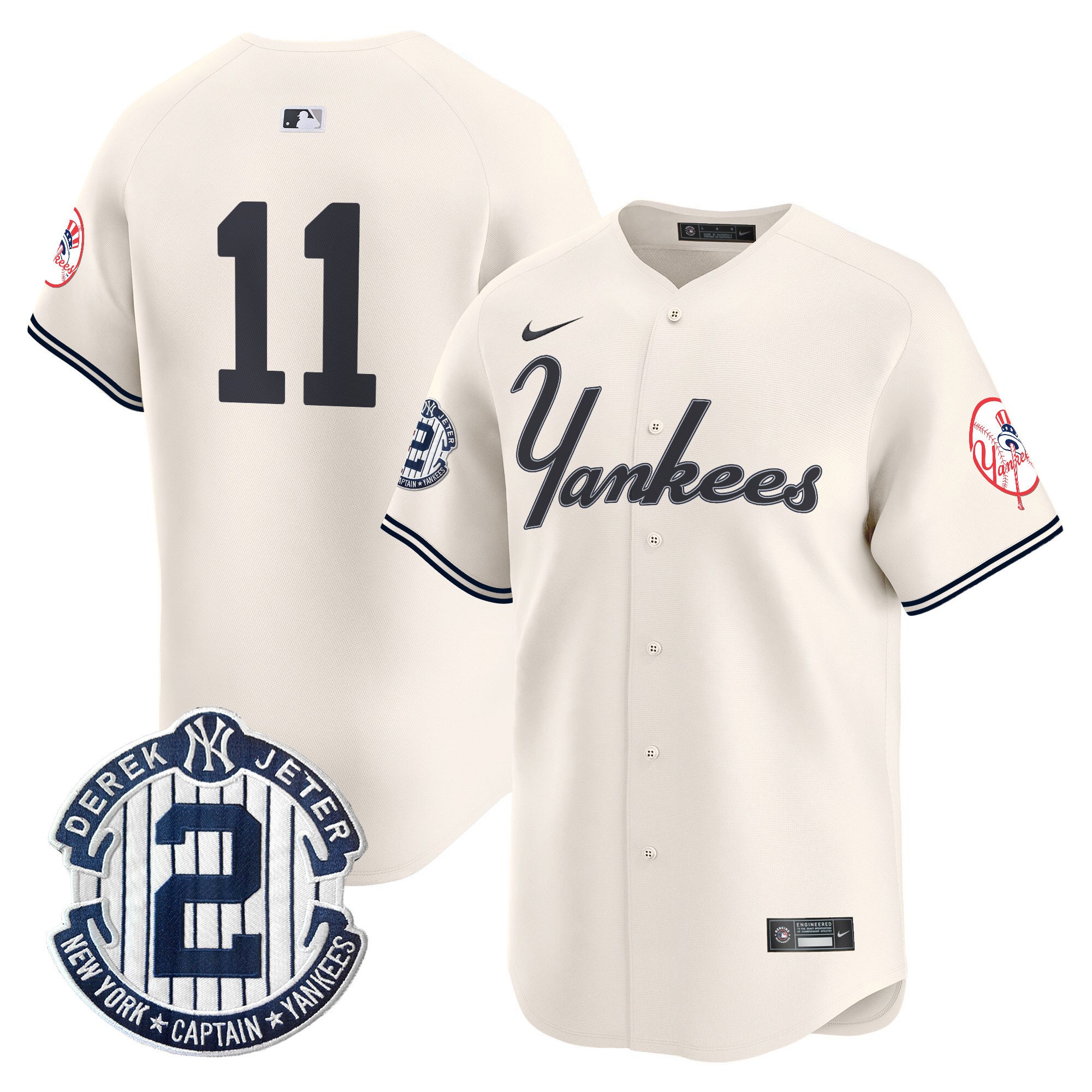 Men's Anthony Volpe New York Yankees Throwback Vapor Premier Limited Cream Jersey V2 - All Stitched