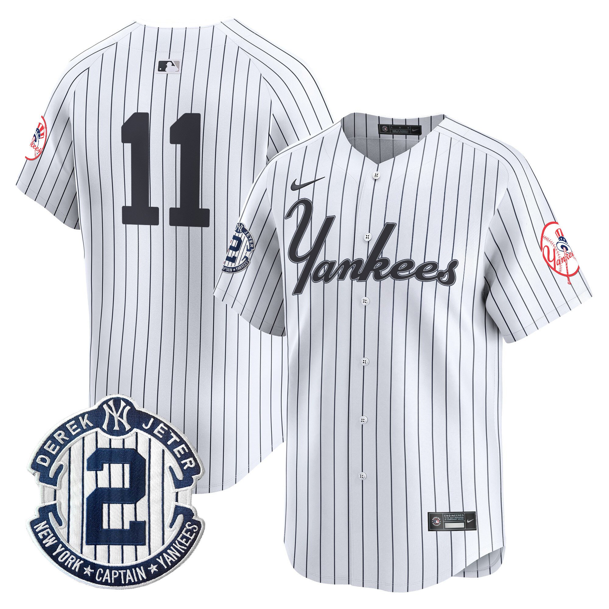 Men's Anthony Volpe New York Yankees Throwback Vapor Premier Limited Pinstripe Jersey V2 - All Stitched