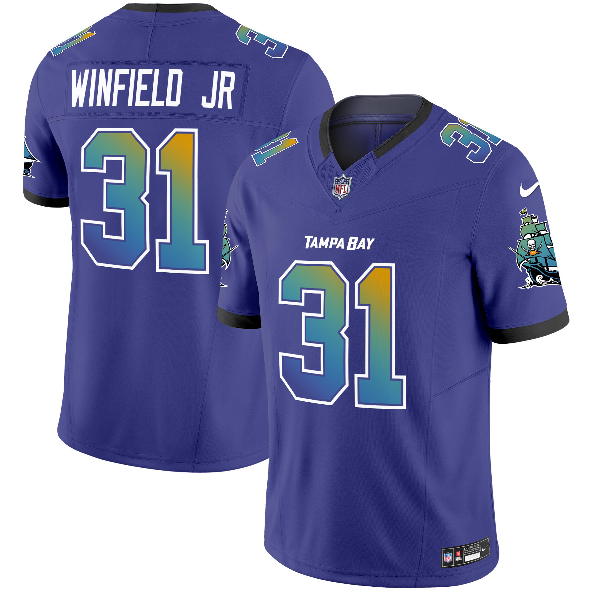 Men's Antoine Winfield Jr. Tampa Bay Buccaneers "Tampa City" Vapor Limited Purple Jersey - All Stitched