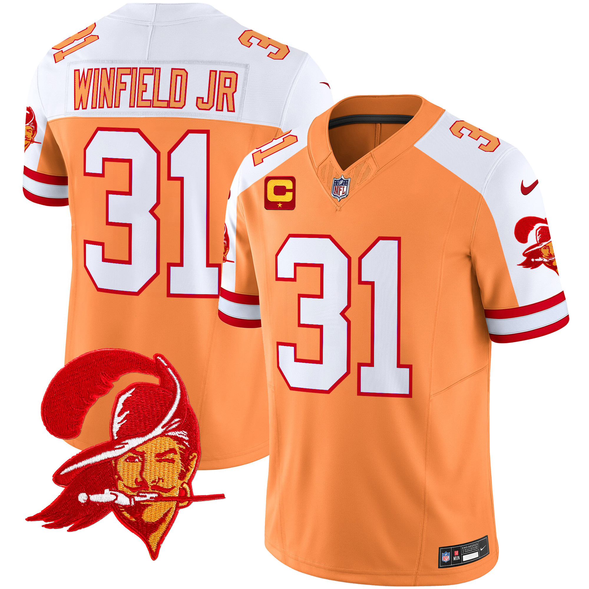 Men's Antoine Winfield Jr. Tampa Bay Buccaneers Throwback Vapor Limited Creamsicle Alternate Jersey V2 - All Stitched