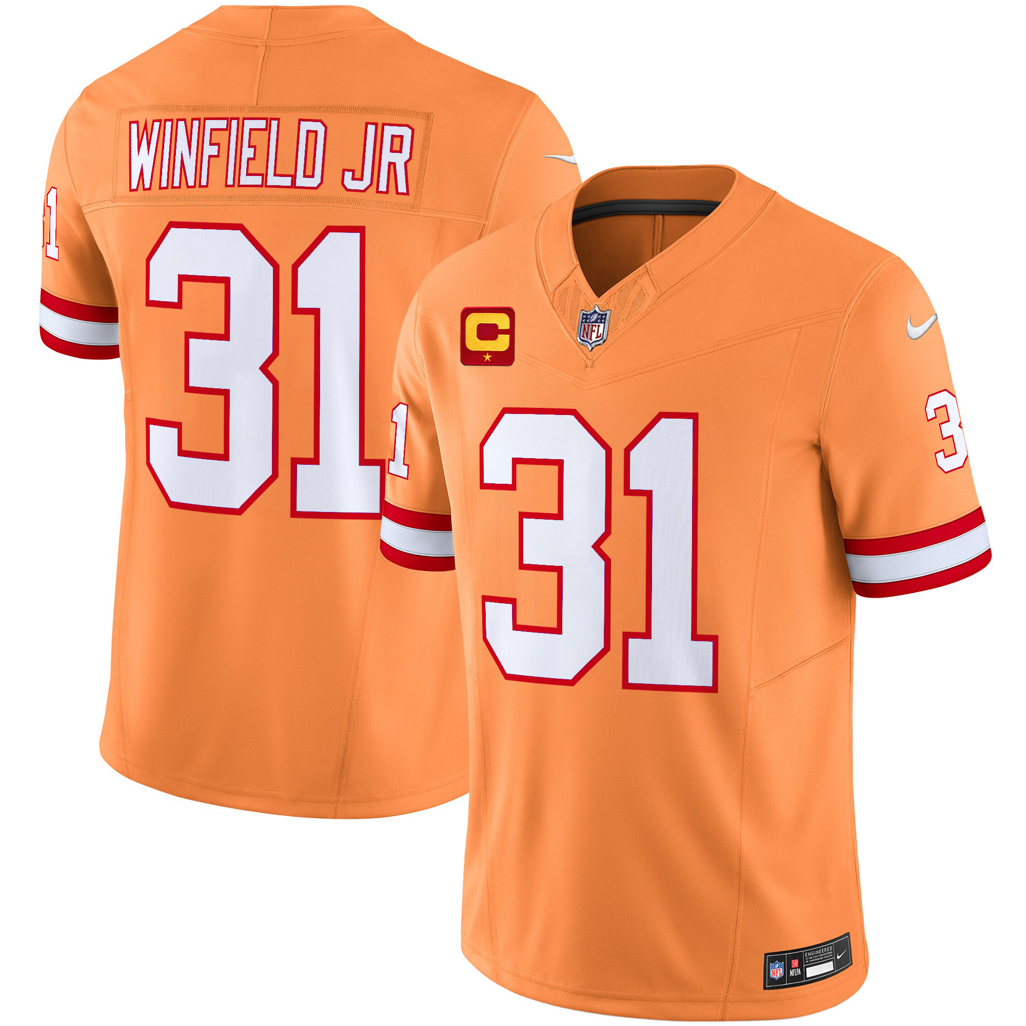 Men's Antoine Winfield Jr. Tampa Bay Buccaneers Throwback Vapor Limited Creamsicle Jersey V2 - All Stitched