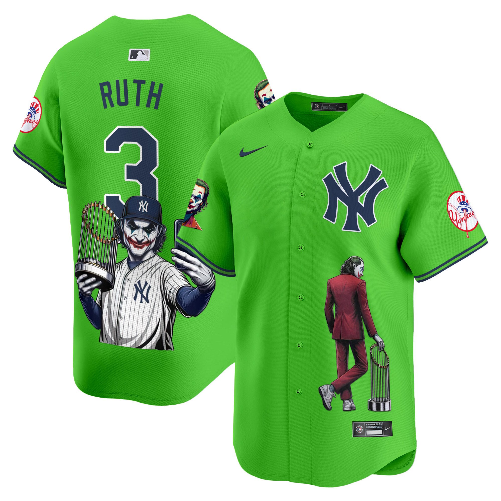 Men's Babe Ruth New York Yankees Joker Vapor Premier Limited Green Jersey - Printed