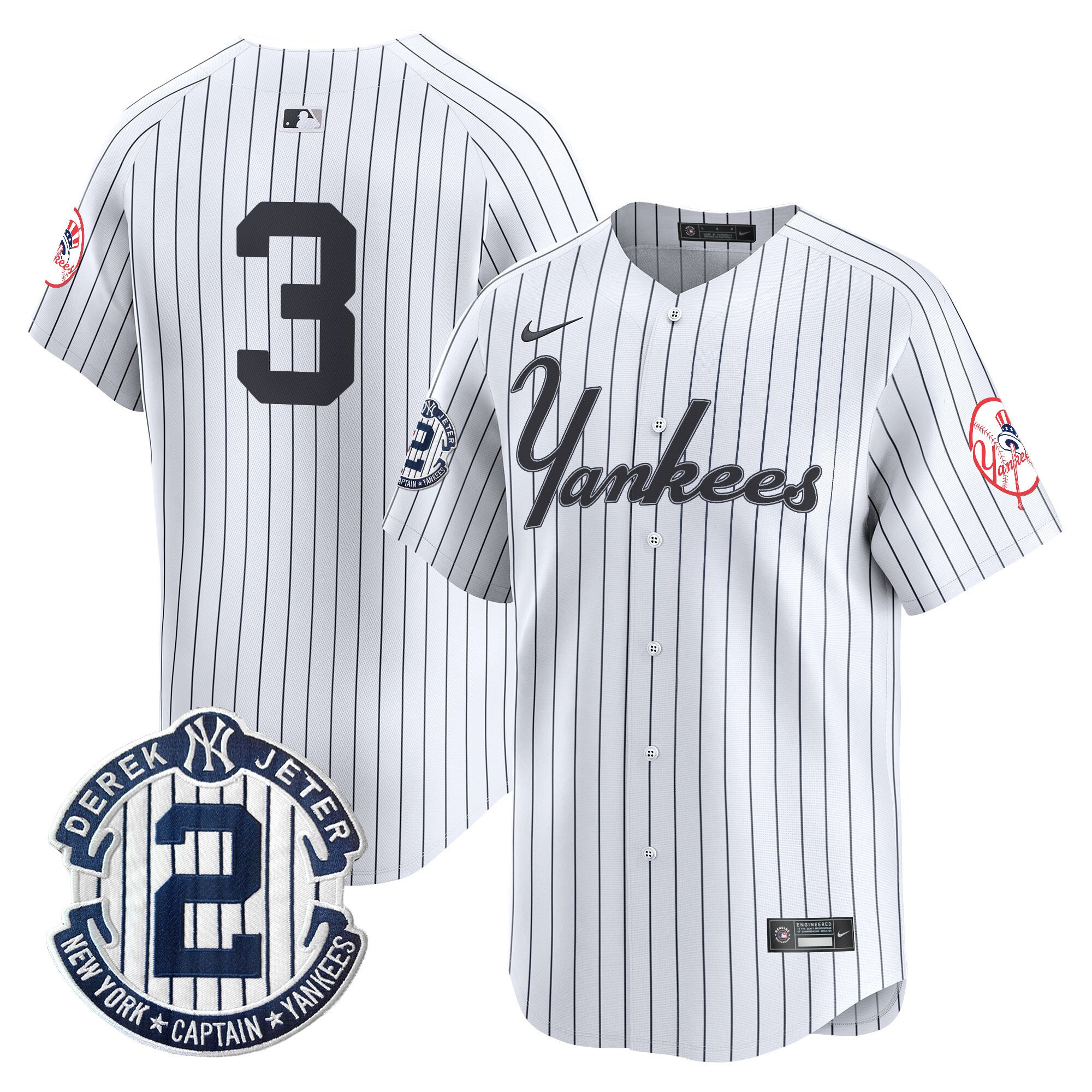 Men's Babe Ruth New York Yankees Throwback Vapor Premier Limited Pinstripe Jersey V2 - All Stitched