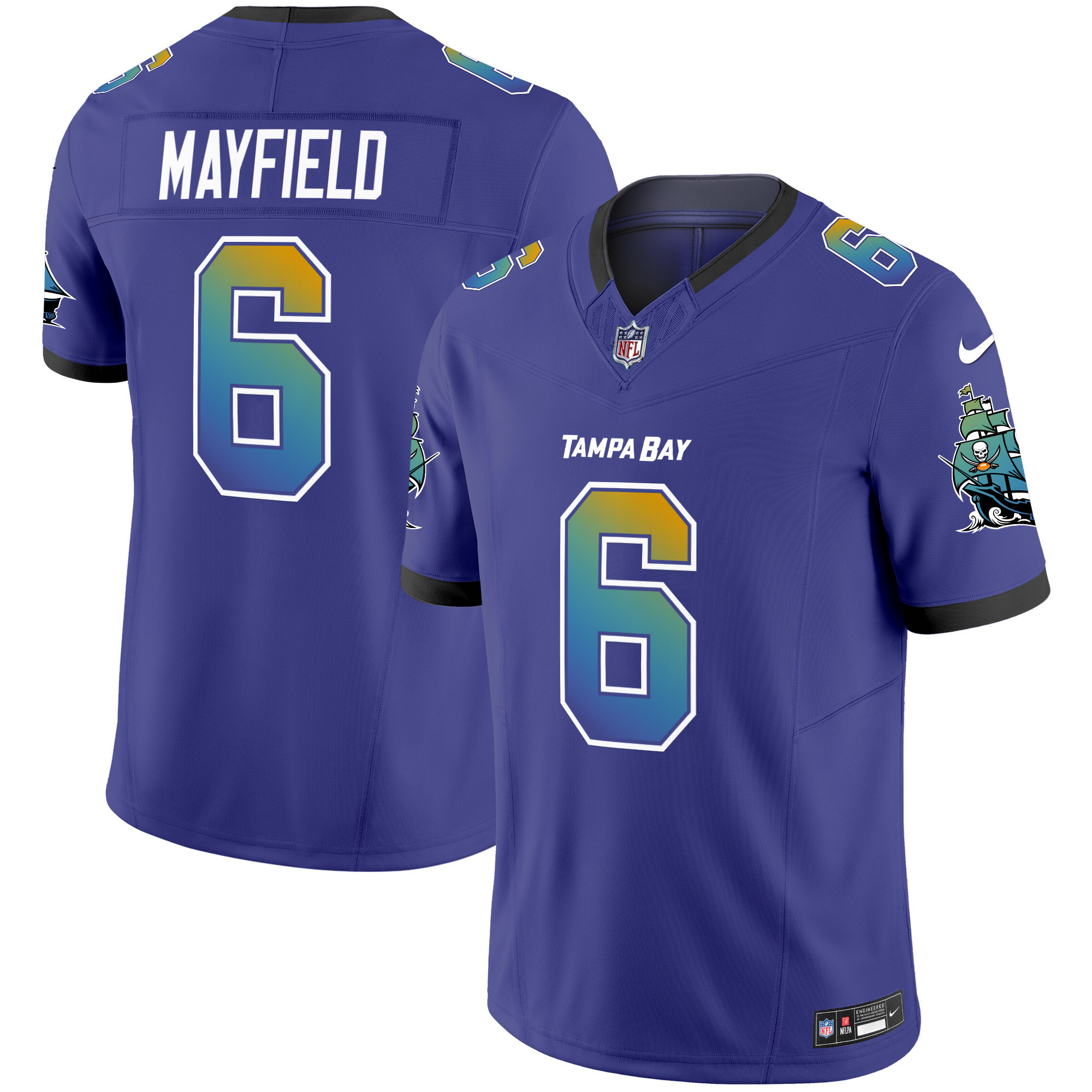 Men's Baker Mayfield Tampa Bay Buccaneers "Tampa City" Vapor Limited Purple Jersey - All Stitched