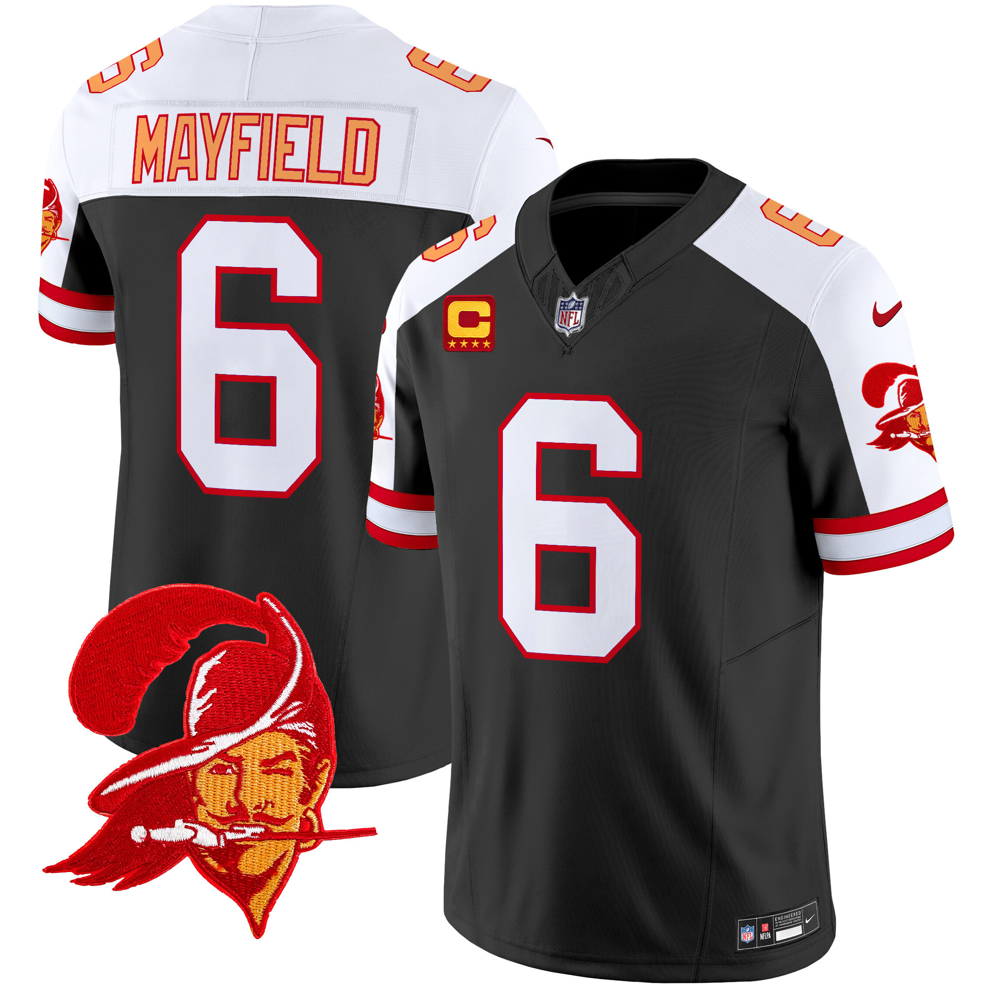 Men's Baker Mayfield Tampa Bay Buccaneers Throwback Vapor Limited Black Alternate Jersey V2 - All Stitched