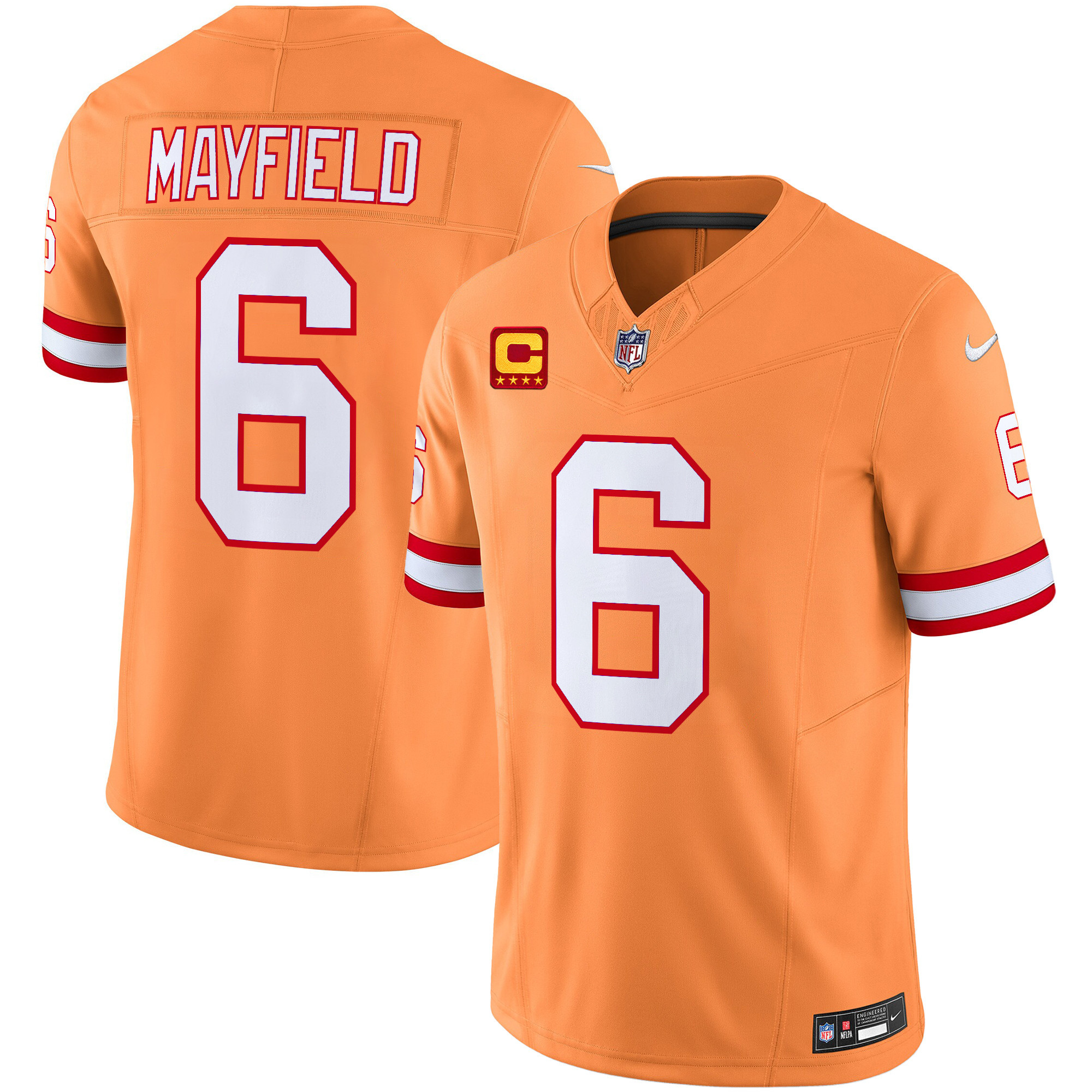 Men's Baker Mayfield Tampa Bay Buccaneers Throwback Vapor Limited Creamsicle Jersey V2 - All Stitched