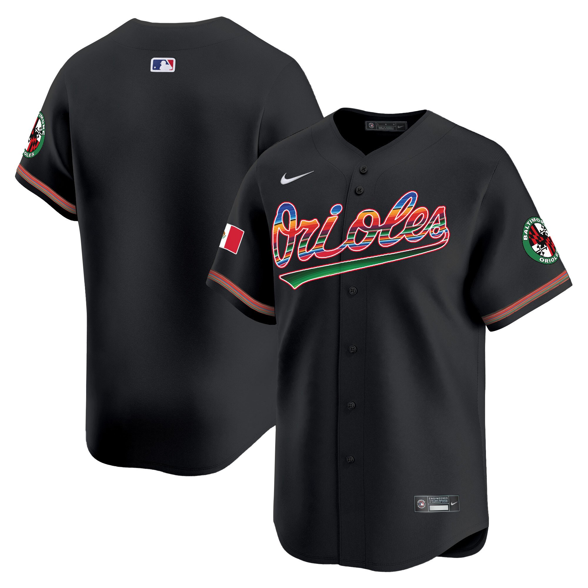 Men's Baltimore Orioles Mexico Vapor Premier Limited Black Jersey - All Stitched