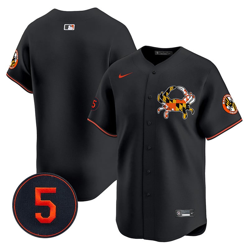 Men's Baltimore Orioles Robinson Patch Vapor Premier Limited Black Jersey V3 - All Stitched