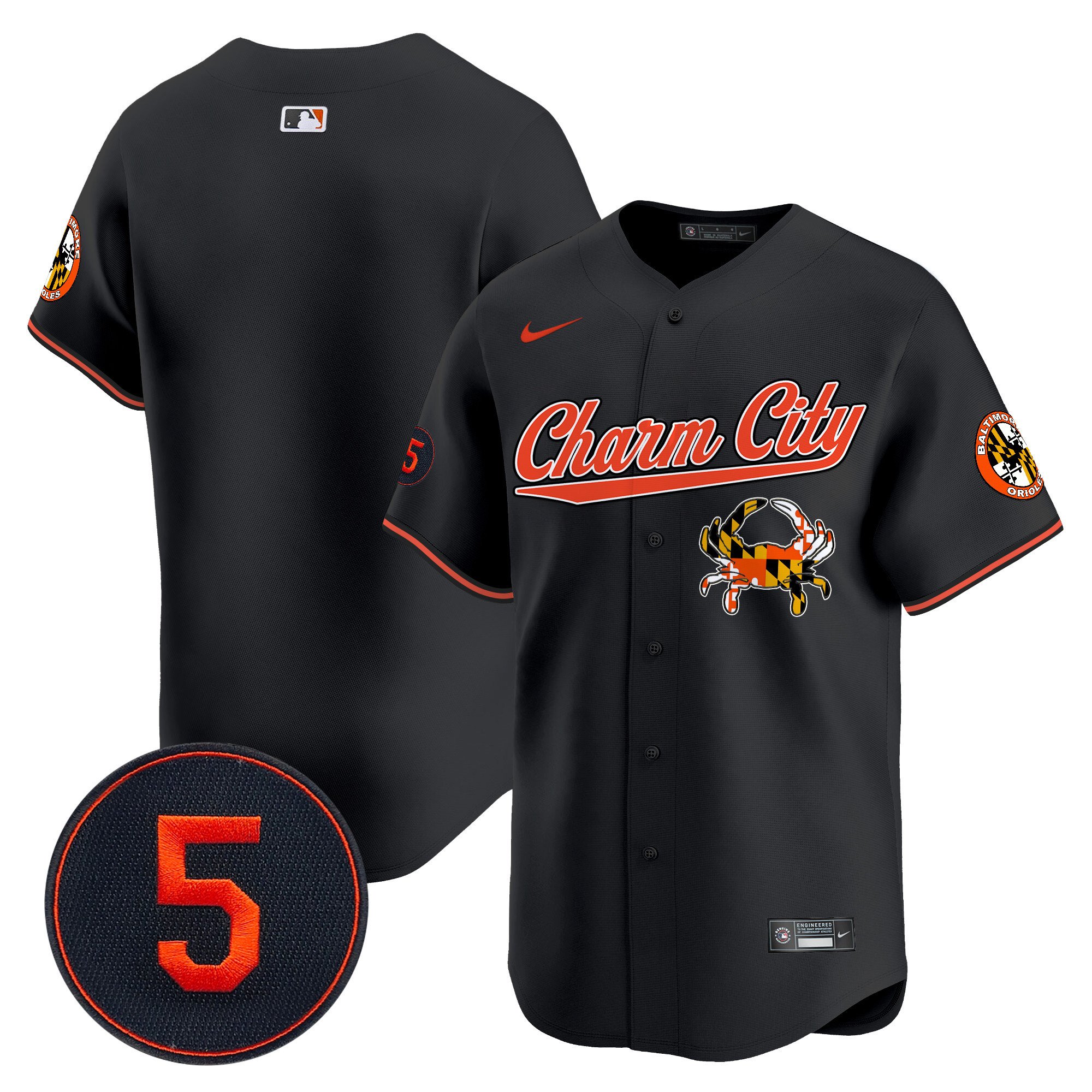 Men's Baltimore Orioles Robinson Patch Vapor Premier Limited Black Jersey V8 - All Stitched