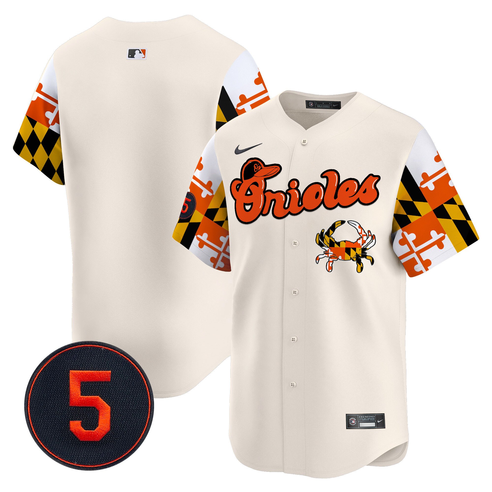 Men's Baltimore Orioles Robinson Patch Vapor Premier Limited Cream Jersey V7 - All Stitched