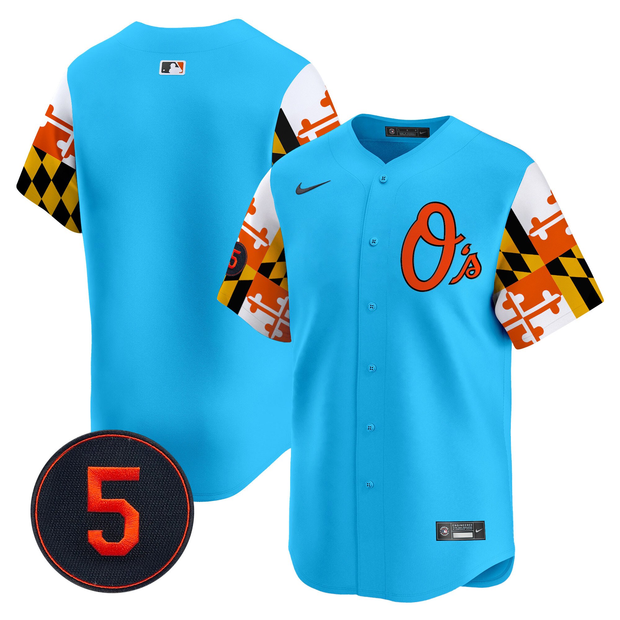 Men's Baltimore Orioles Robinson Patch Vapor Premier Limited Light Blue Jersey V5 - All Stitched