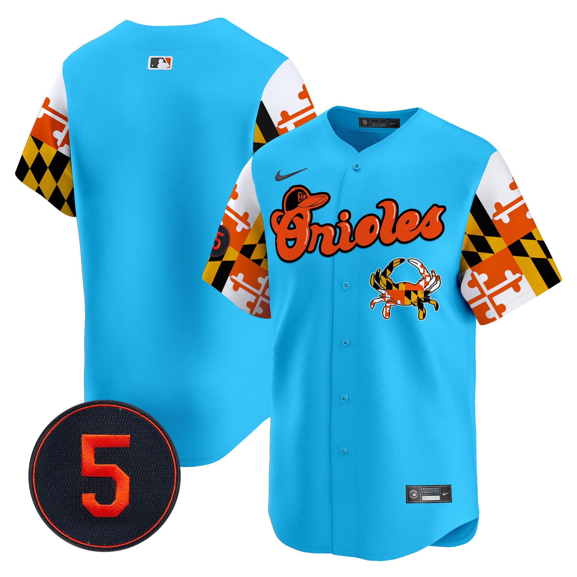 Men's Baltimore Orioles Robinson Patch Vapor Premier Limited Light Blue Jersey V7 - All Stitched